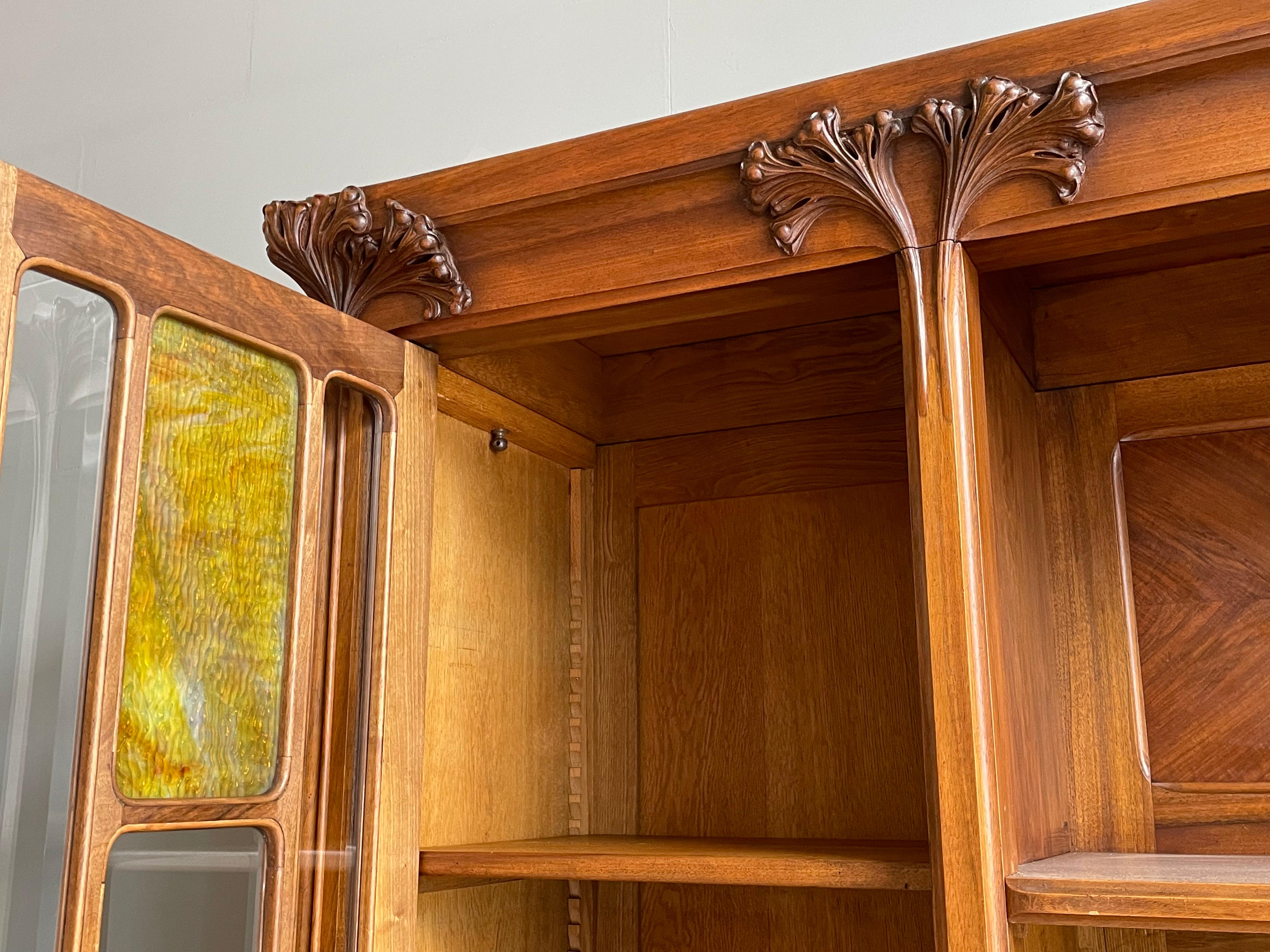 Important Louis Majorelle Art Nouveau Bookcase Desk Desk-Chair & Filing Cabinet For Sale 5