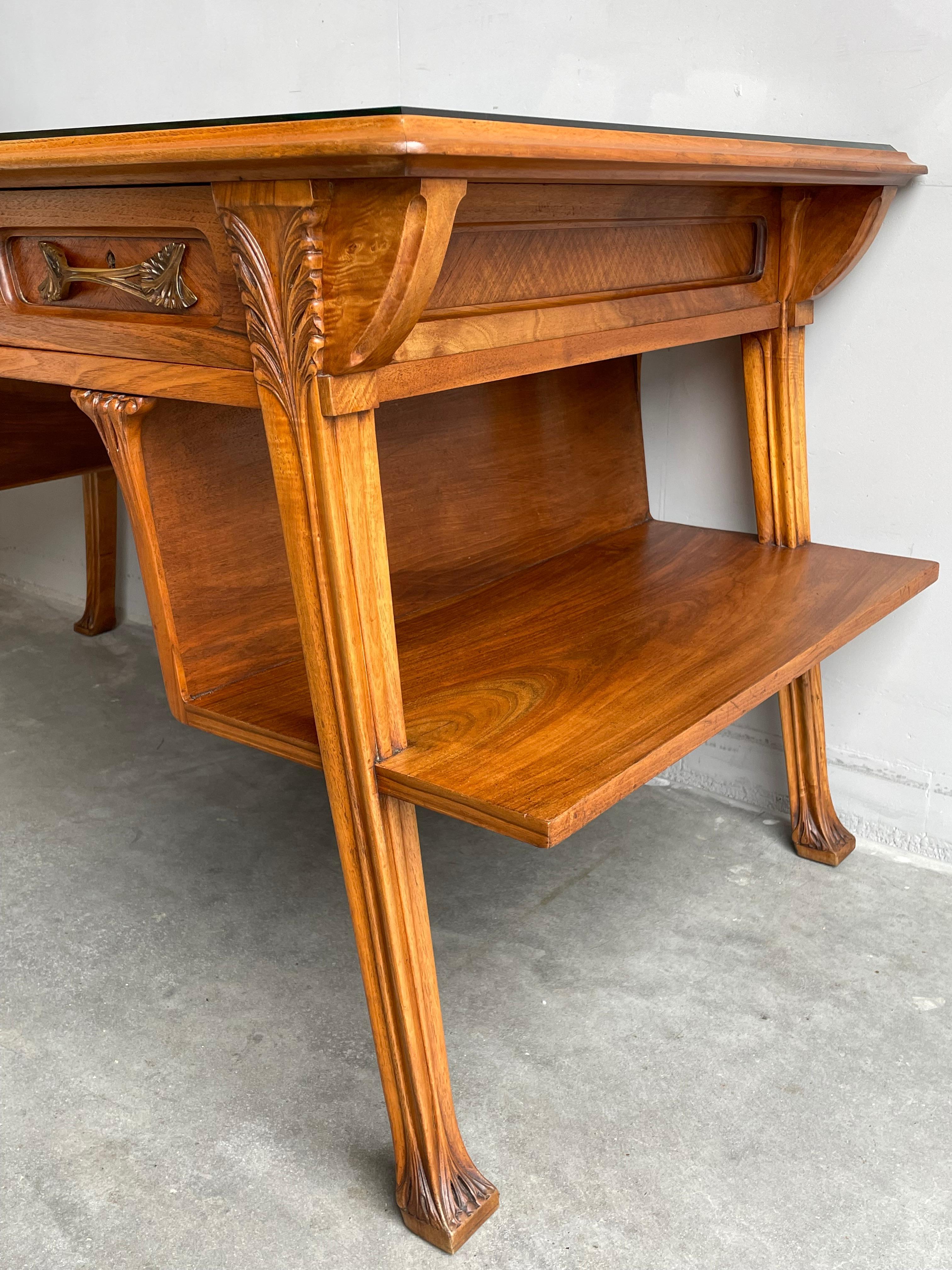 Important Louis Majorelle Art Nouveau Desk and Chair, Bookcase & Filing Cabinet For Sale 4