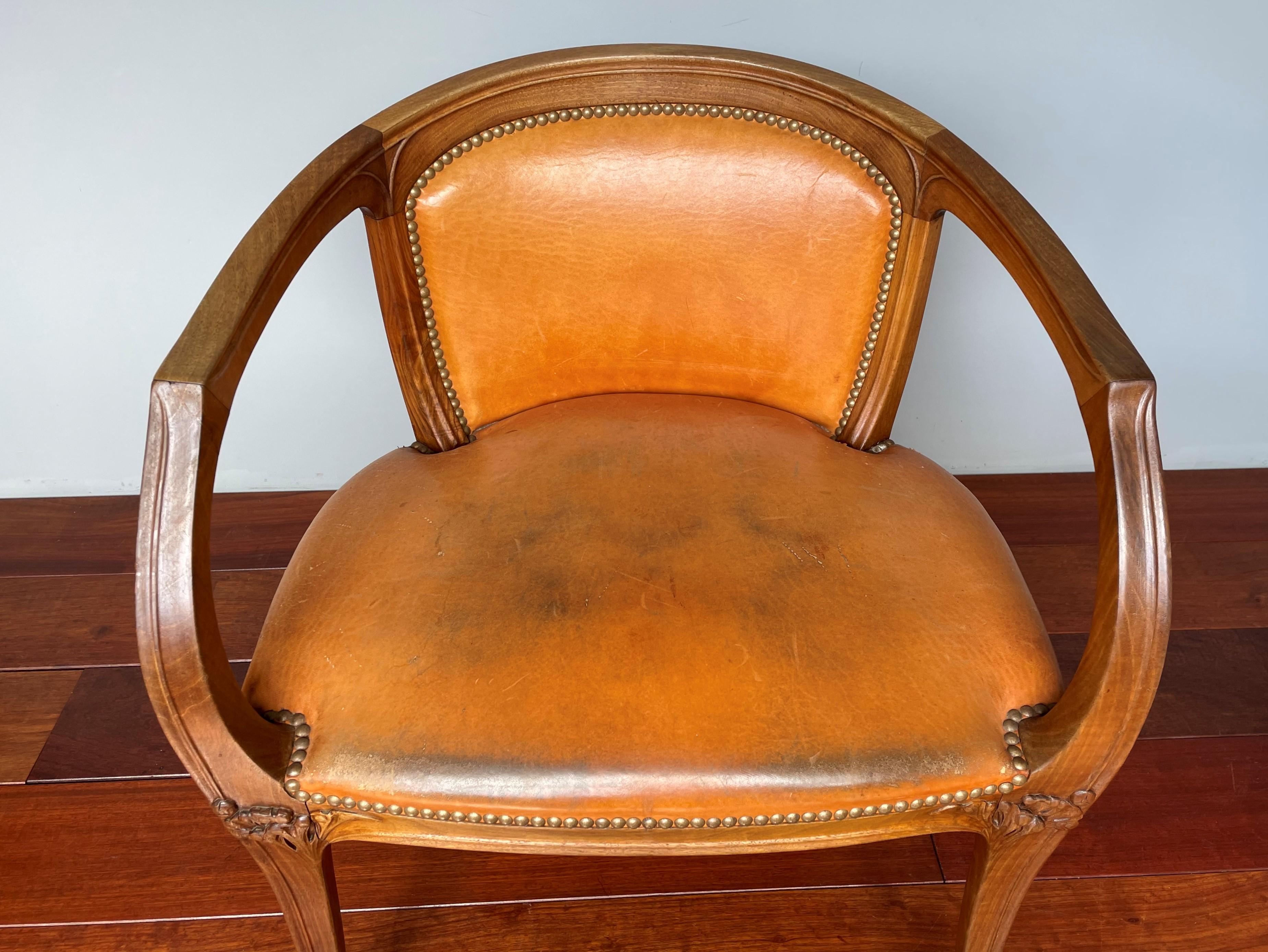 Important Louis Majorelle Art Nouveau Desk and Chair, Bookcase & Filing Cabinet For Sale 8