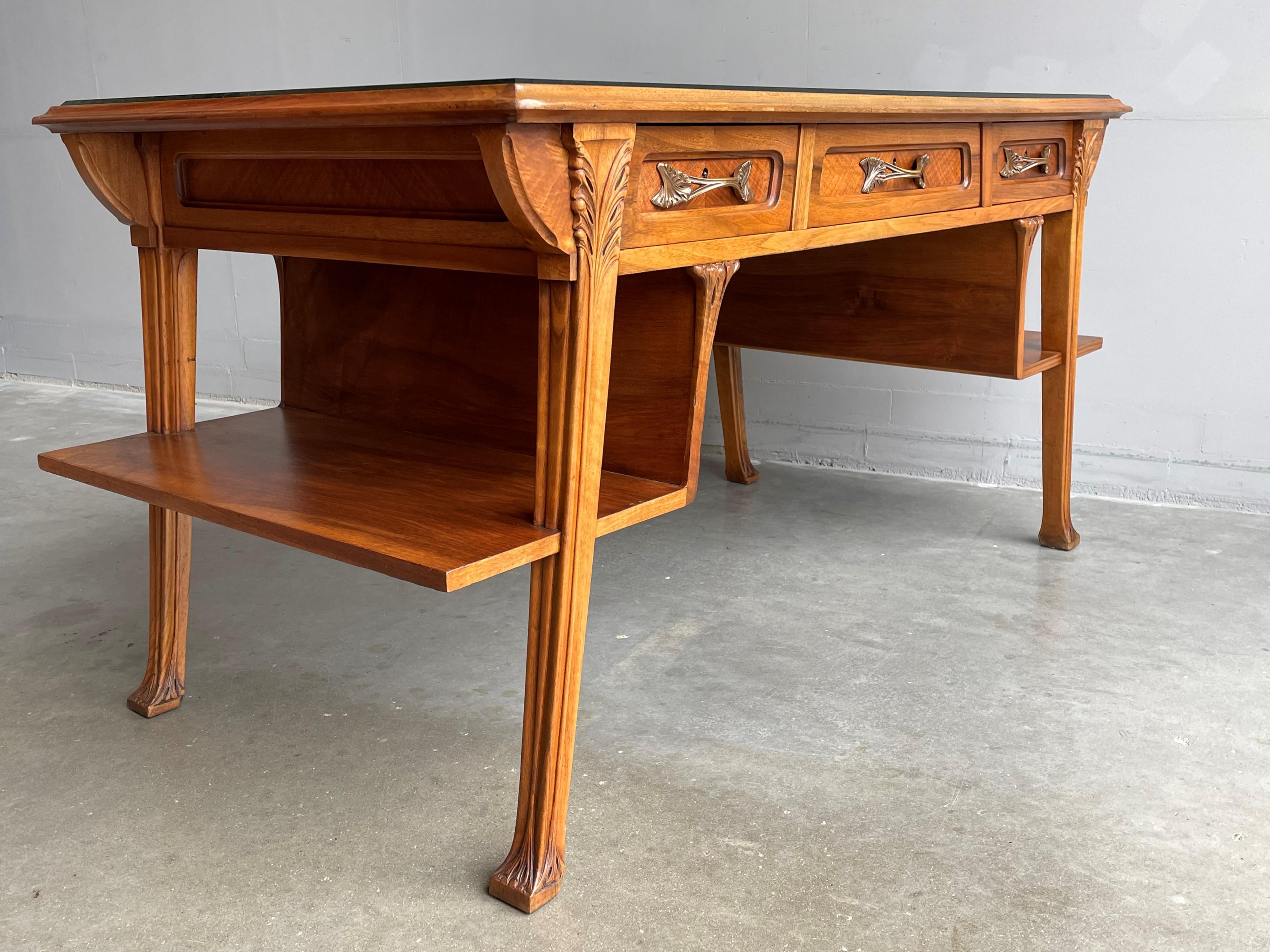 Important Louis Majorelle Art Nouveau Desk and Chair, Bookcase & Filing Cabinet For Sale 10