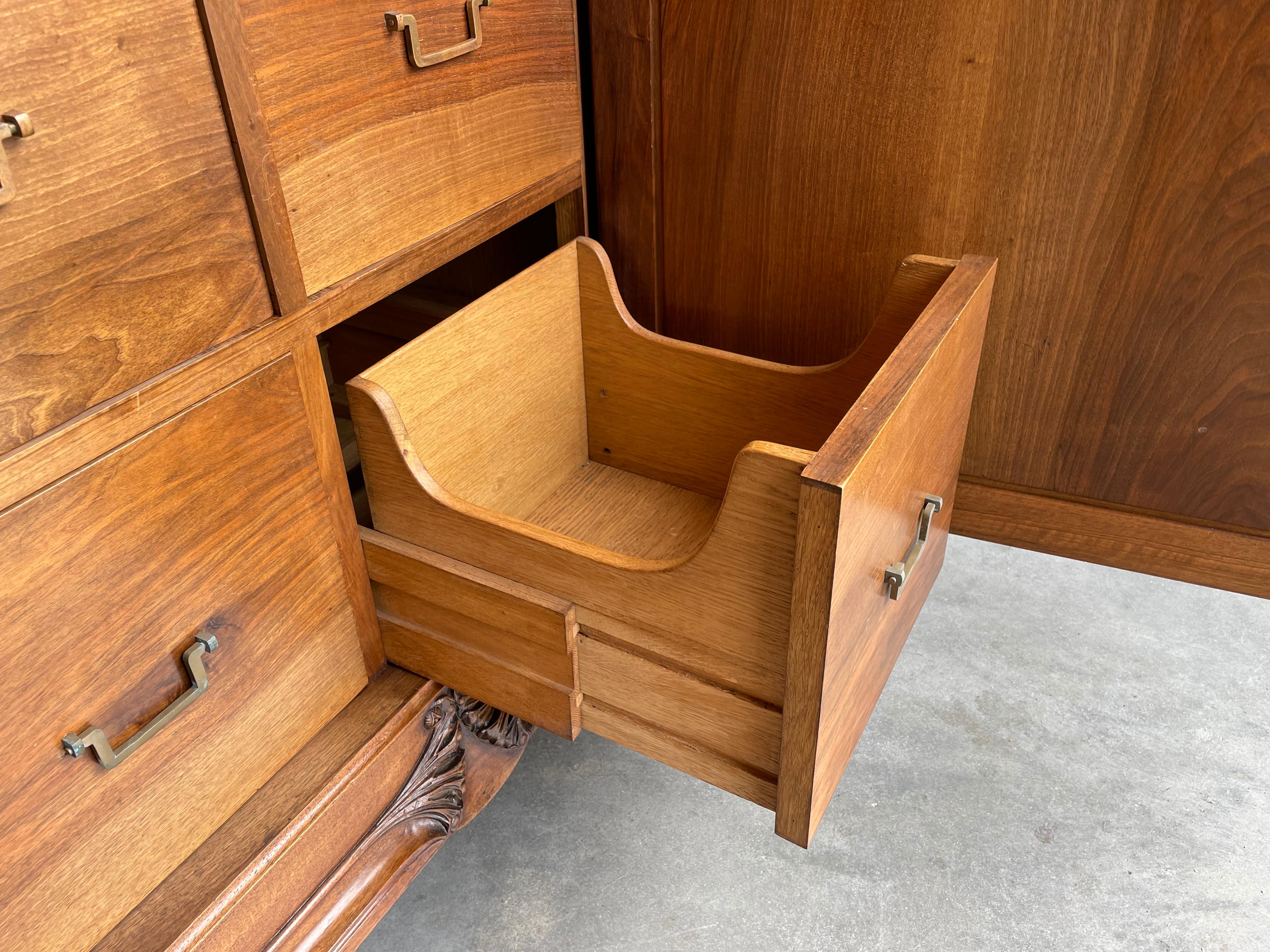 Important Louis Majorelle Art Nouveau Filing Cabinet, Bookcase, Desk and Chair For Sale 11