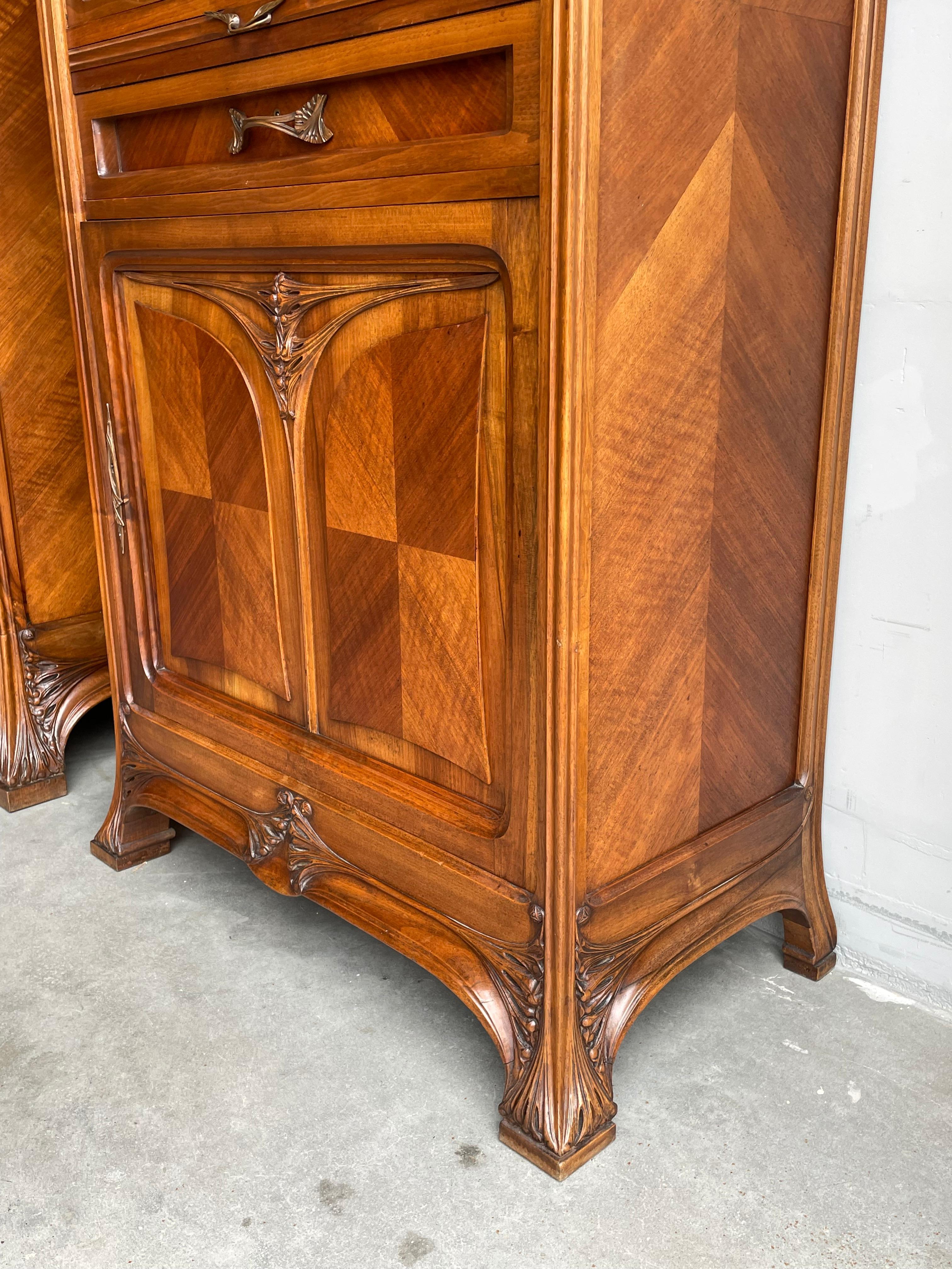 Important Louis Majorelle Art Nouveau Filing Cabinet, Bookcase, Desk and Chair For Sale 13