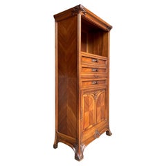 Antique Important Louis Majorelle Art Nouveau Filing Cabinet, Bookcase, Desk and Chair