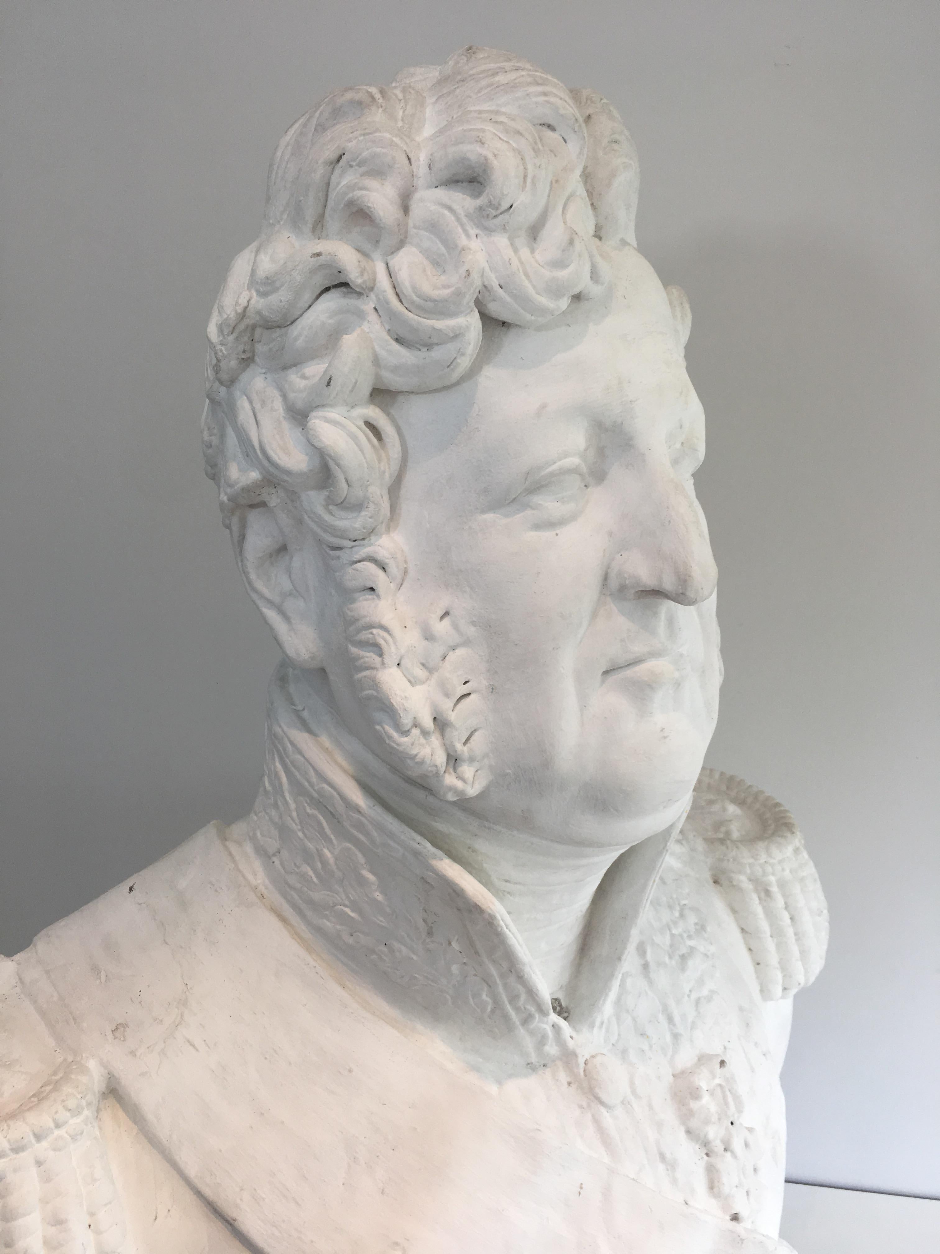 Important Louis-Philippe Plaster Bust, French, circa 1880 8