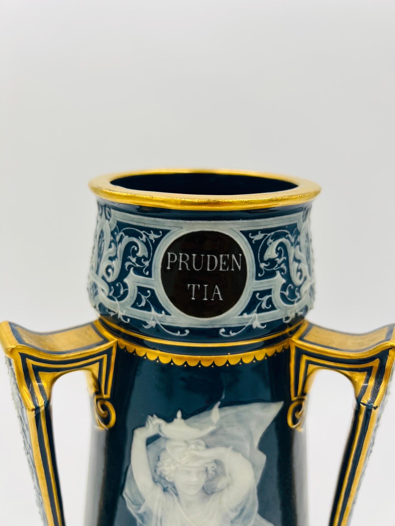 Important Louis Solon Mintons Pate-Sur-Pate “Cardinal Virtues” Porcelain Vase 8
