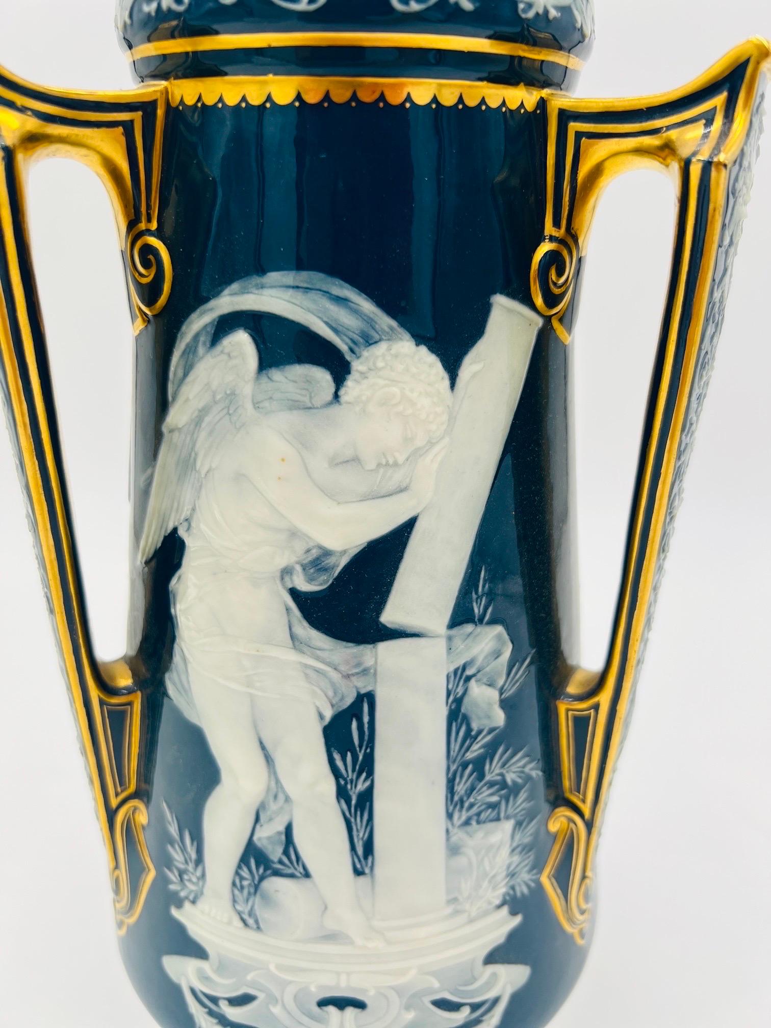 Important Louis Solon Mintons Pate-Sur-Pate “Cardinal Virtues” Porcelain Vase 11
