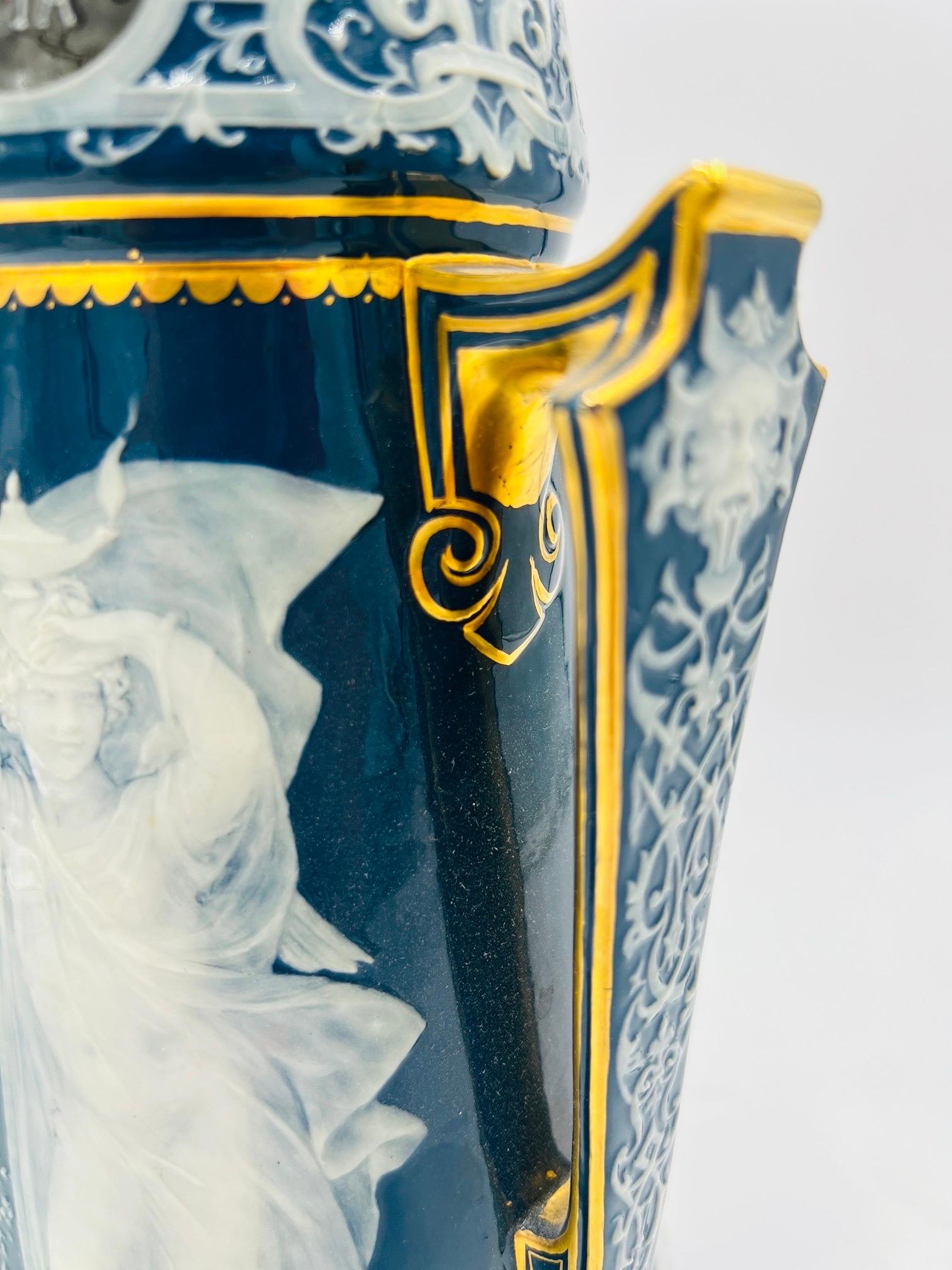 Important Louis Solon Mintons Pate-Sur-Pate “Cardinal Virtues” Porcelain Vase 13