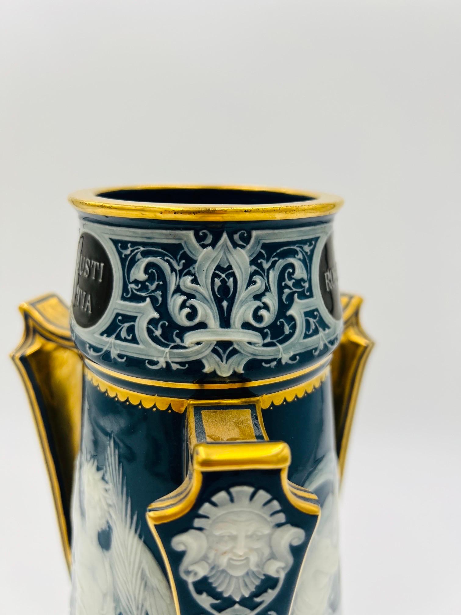 19th Century Important Louis Solon Mintons Pate-Sur-Pate “Cardinal Virtues” Porcelain Vase