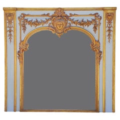 Important Louis XIV Style Trumeau In Lacquered And Gilded Wood