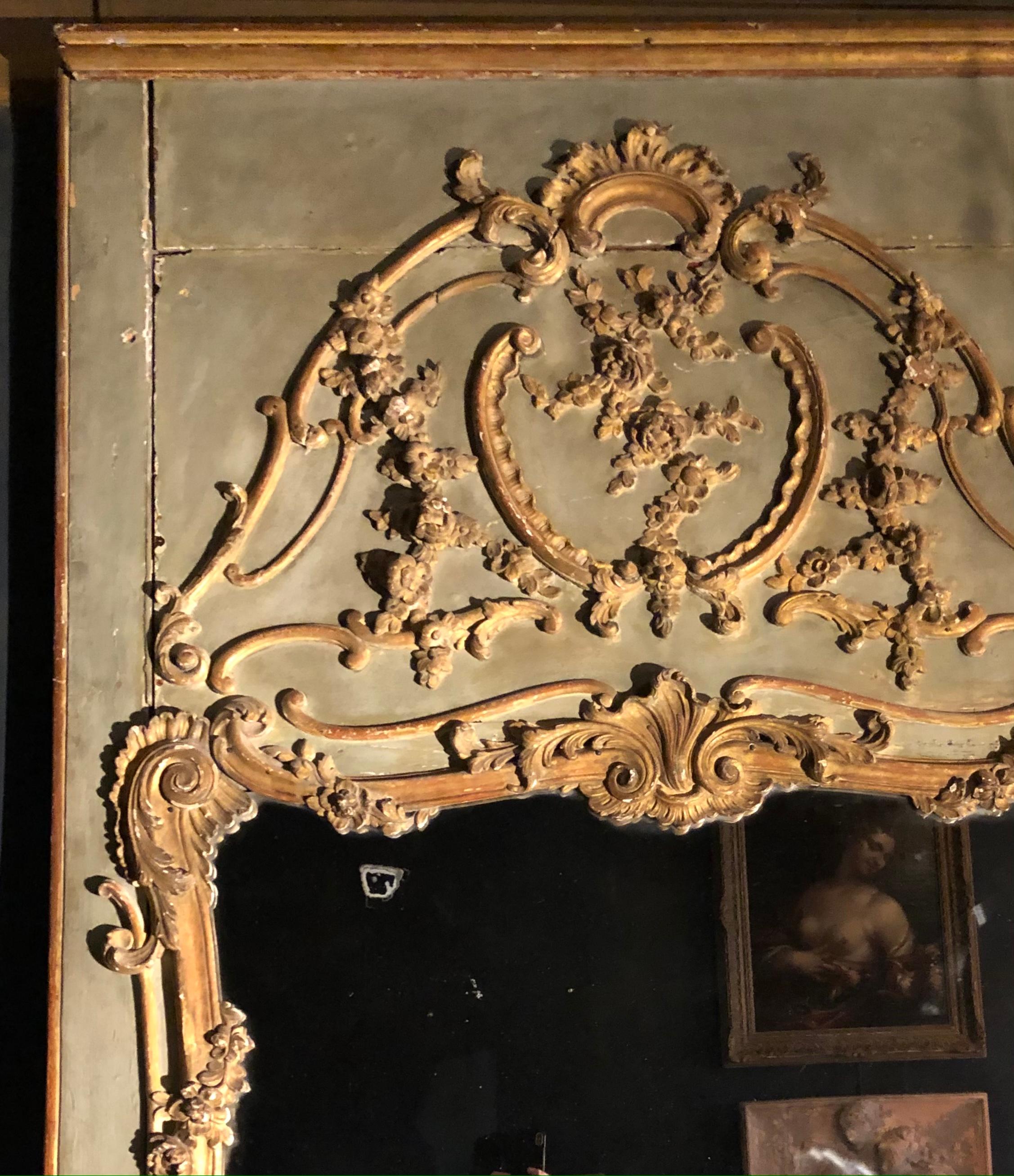 French Important Louis XV Woodwork Trumeau