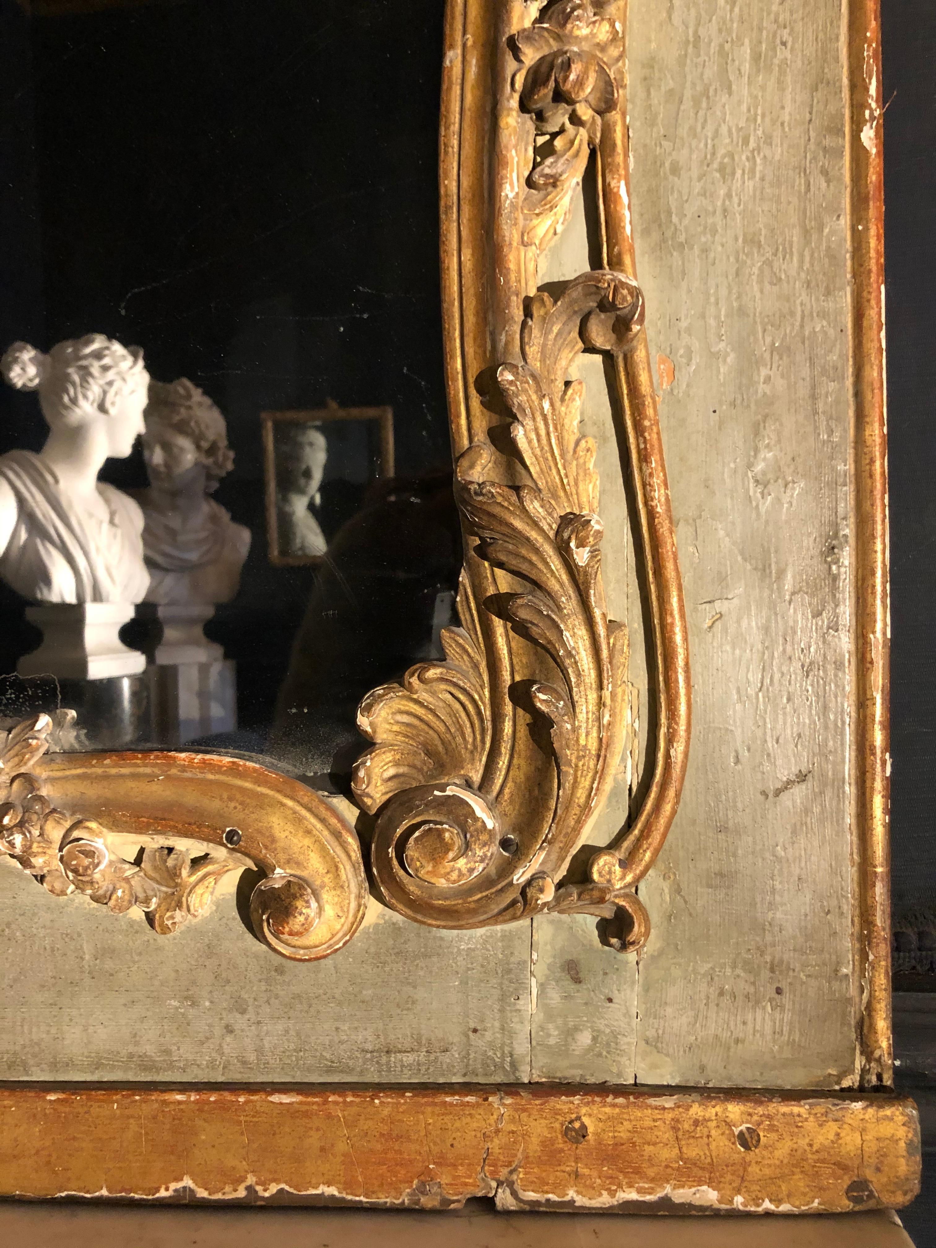 Carved Important Louis XV Woodwork Trumeau