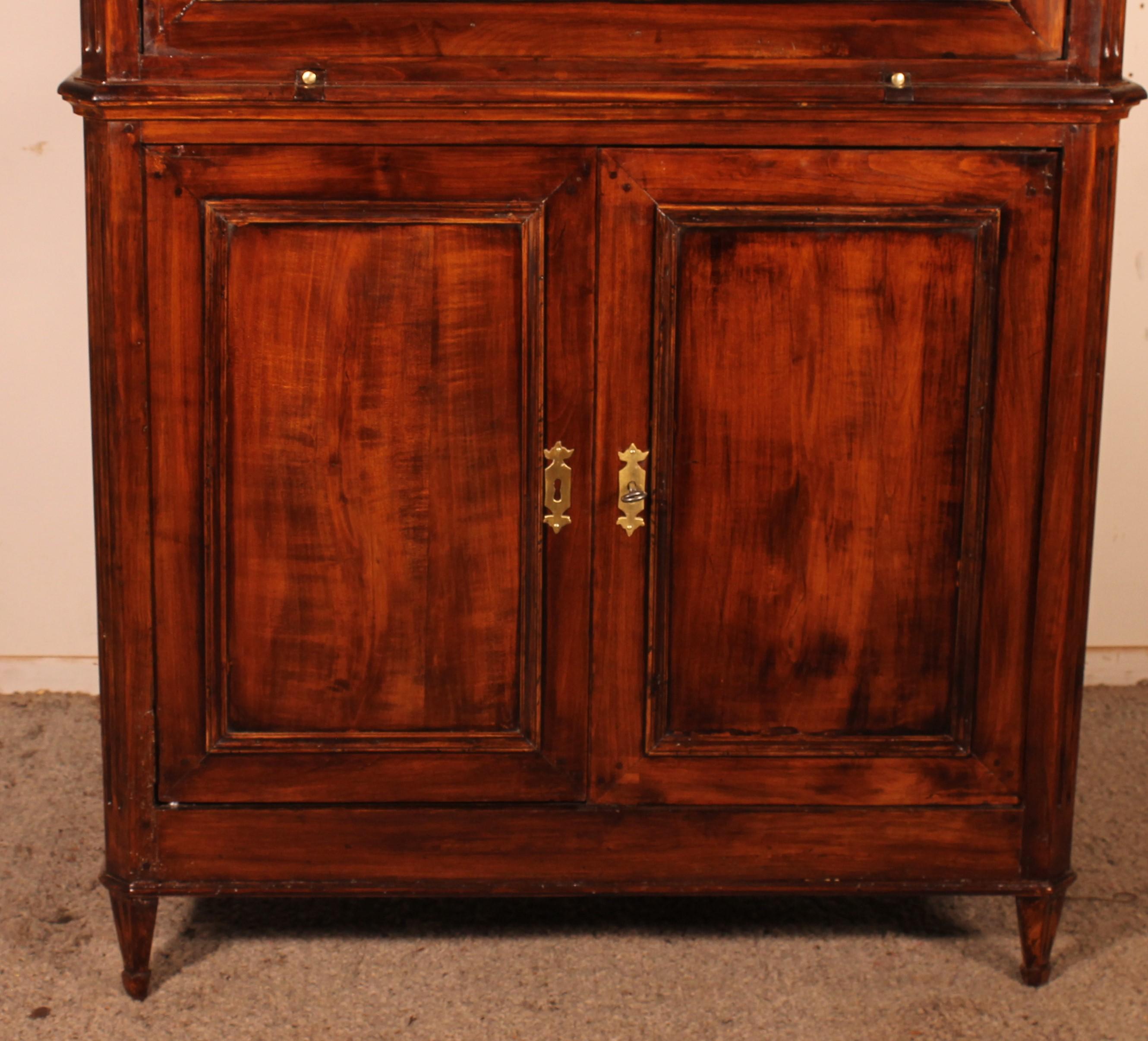 French Important Louis XVI Cherrywood Secretary 18th Century For Sale