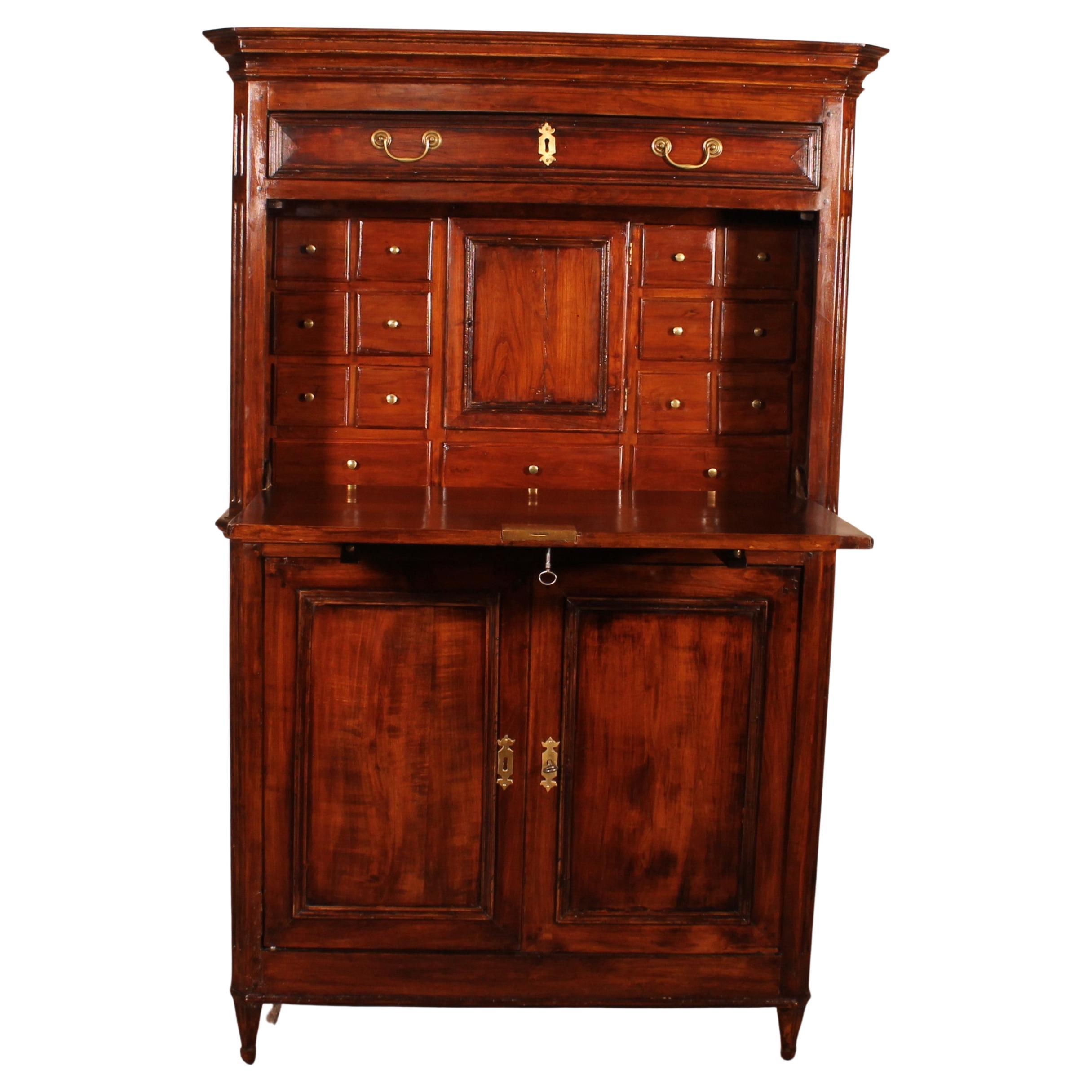 Important Louis XVI Cherrywood Secretary 18th Century For Sale