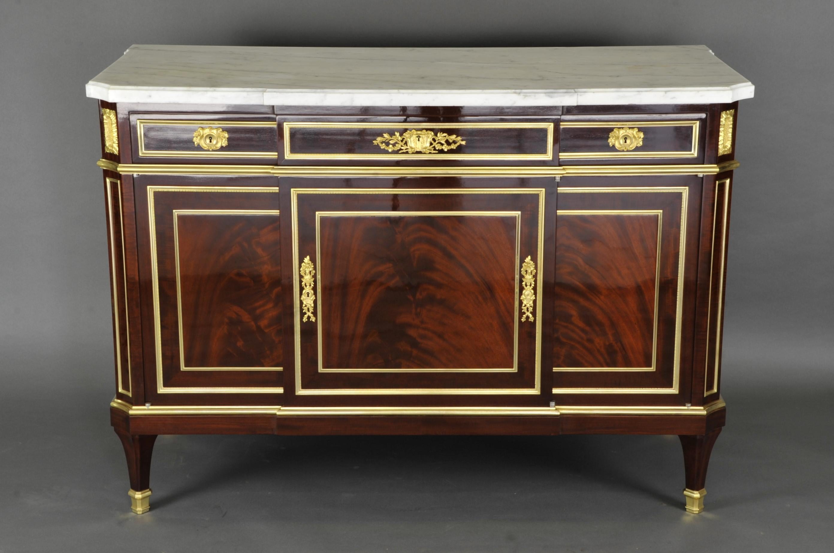 19th Century Important Louis XVI Commode Stamped Gervais Durand For Sale