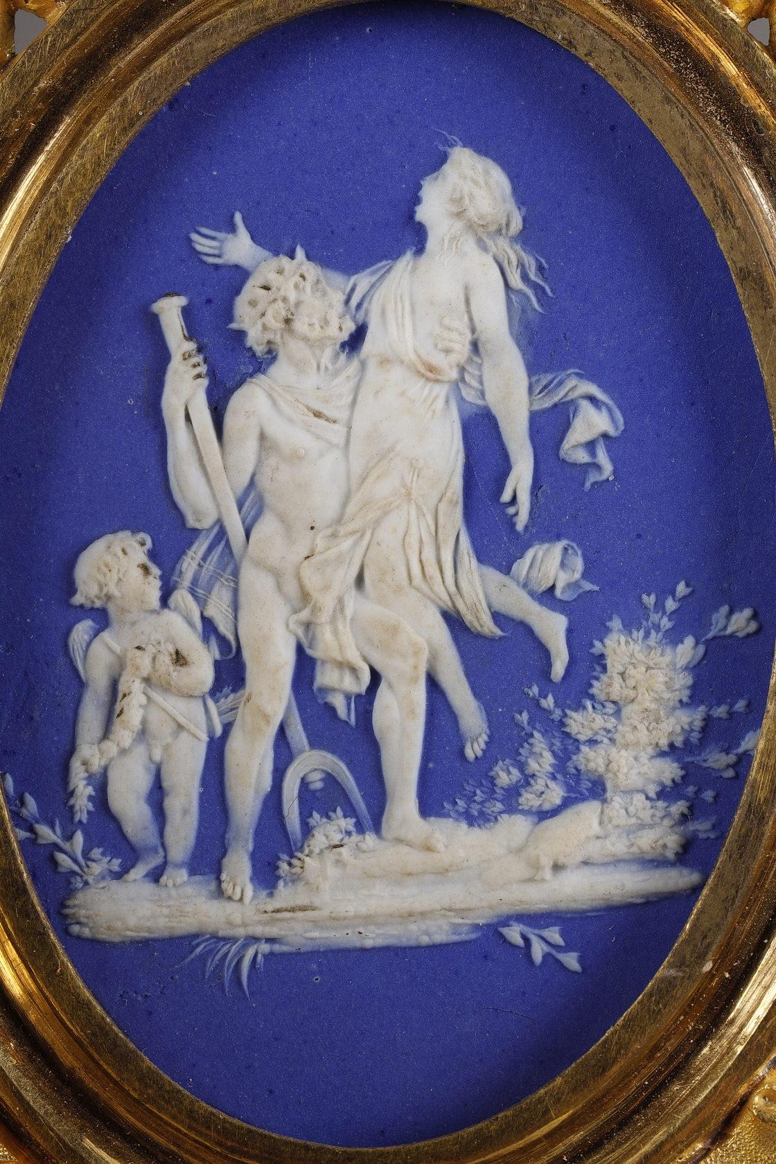 Important Louis XVI Period Clock with Wedgewood Decorations For Sale 1