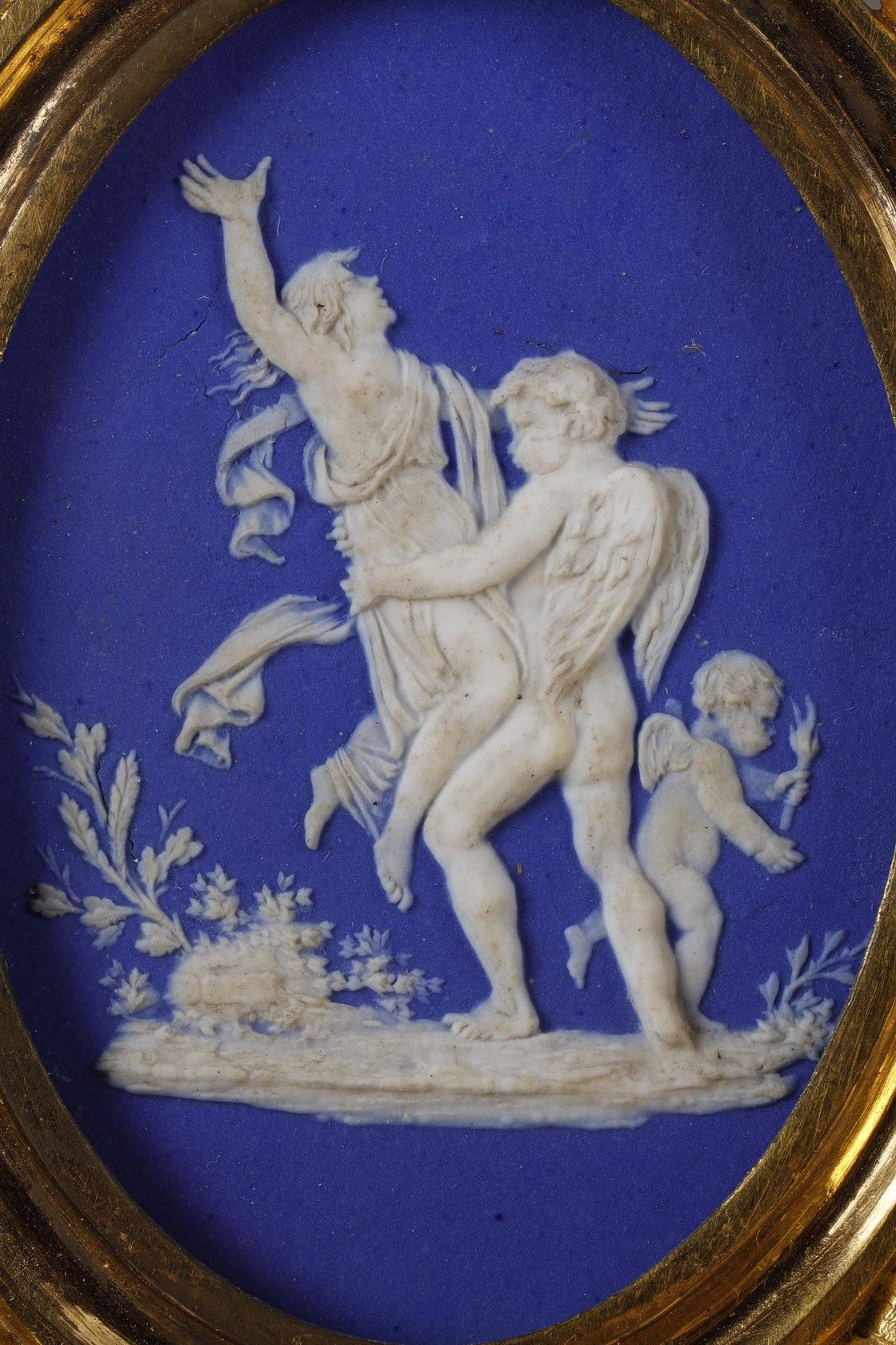 Important Louis XVI Period Clock with Wedgewood Decorations For Sale 2