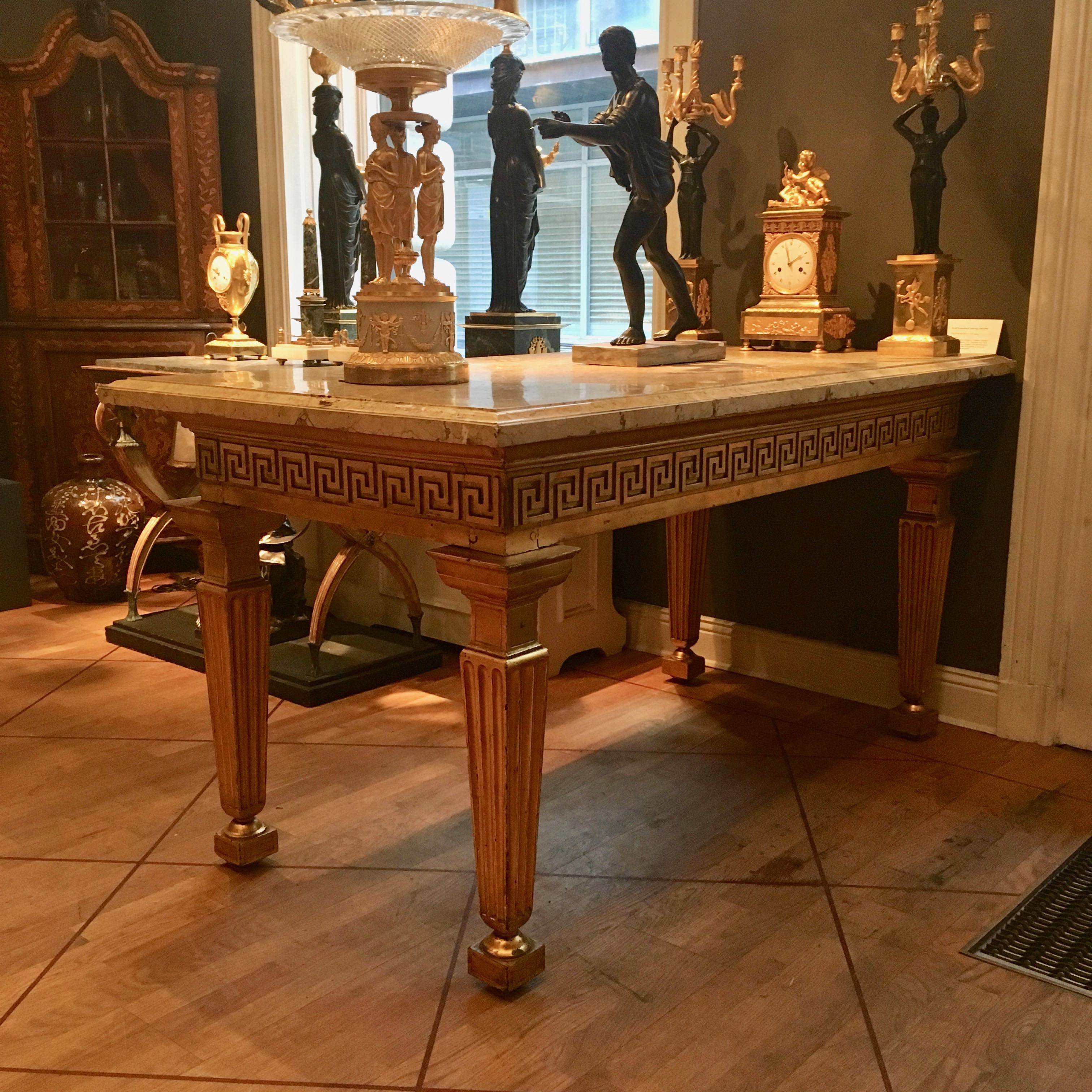 Important Louis XVI Period Russian Giltwood Console or Center Table In Good Condition In Stockholm, SE