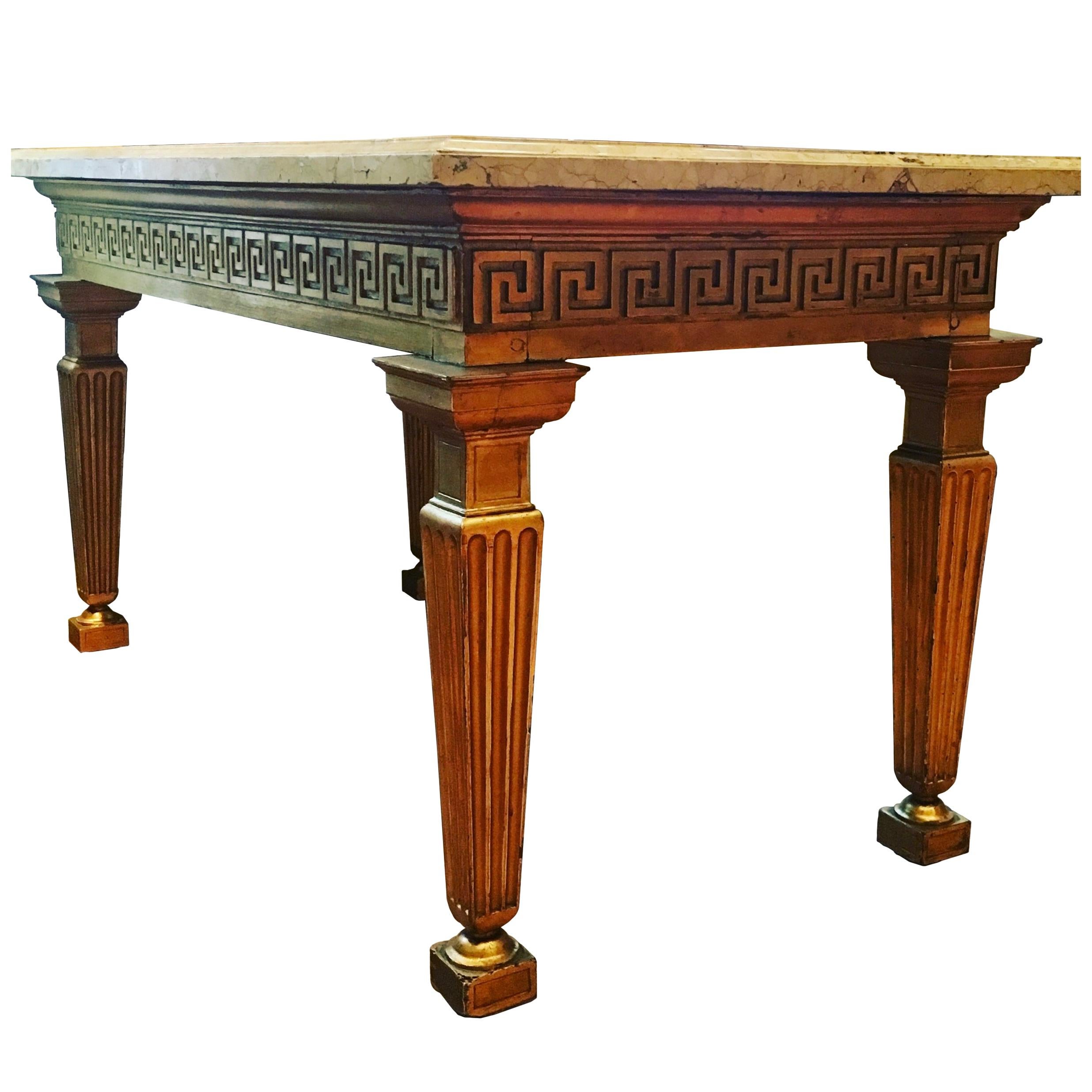 Important Louis XVI Period Russian Giltwood Console or Center Table