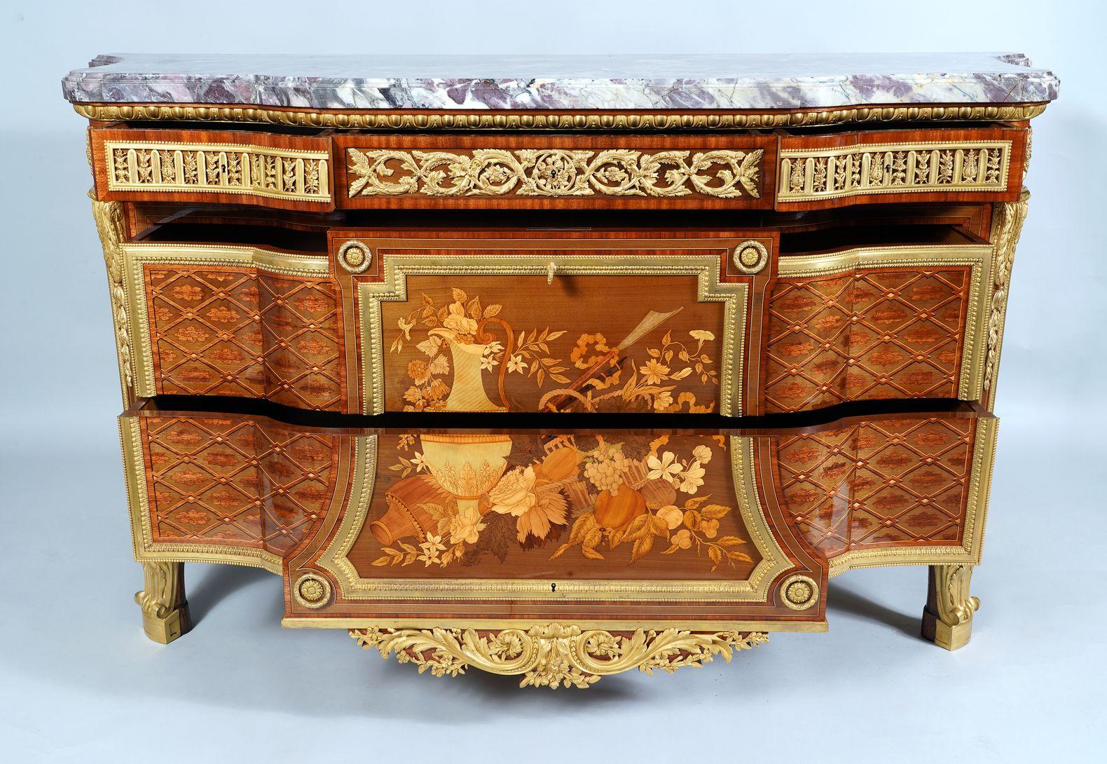 Dorato Importante commode in stile Luigi XVI di F. Link, Francia, circa 1890 in vendita