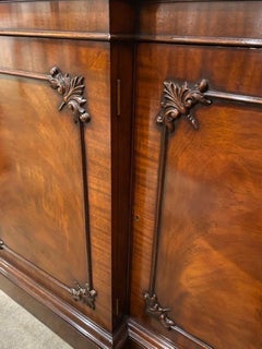 New English Made Chippendale Style Mahogany Breakfront Bookcase, In Stock