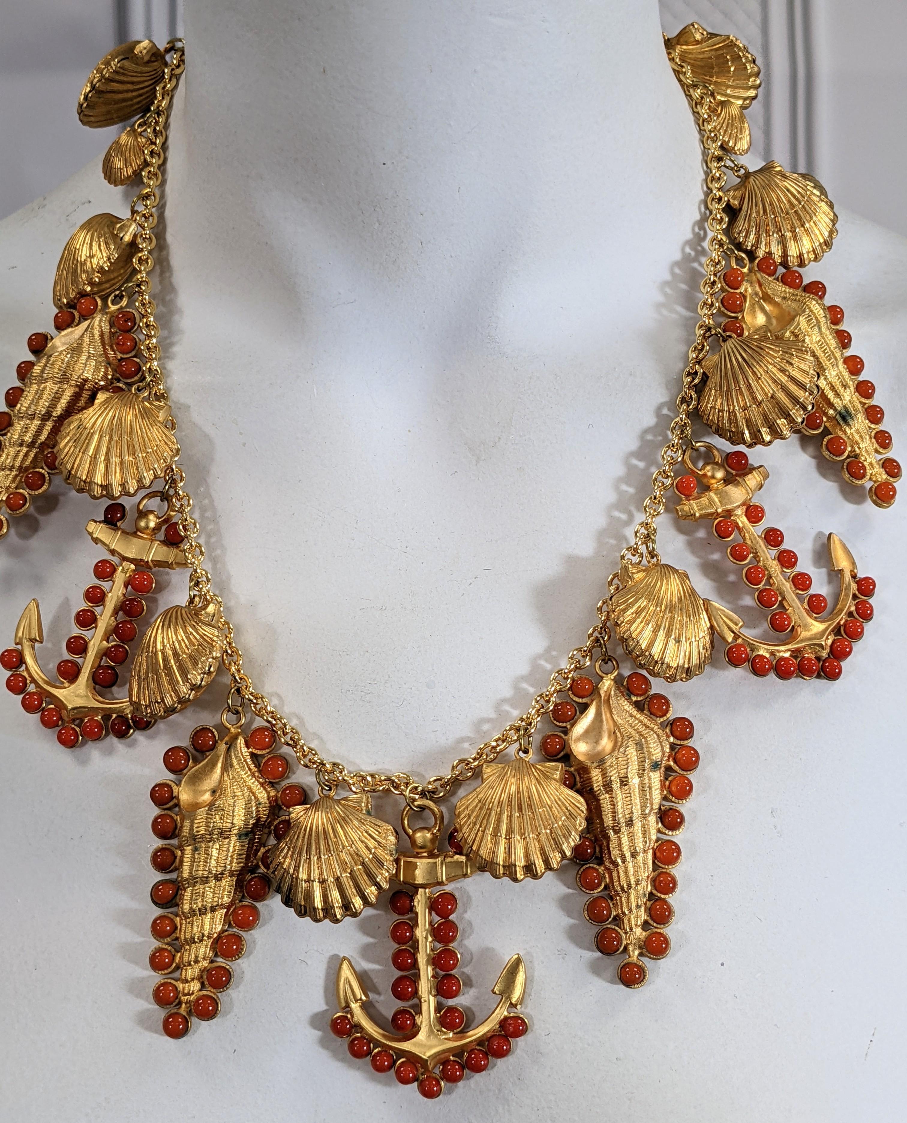 Importante Collana Nautica Maison Gripoix per Yves Saint Laurent in vetro colato in vendita 5