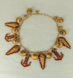 Important Maison Gripoix for Yves Saint Laurent Poured Glass Nautical Necklace