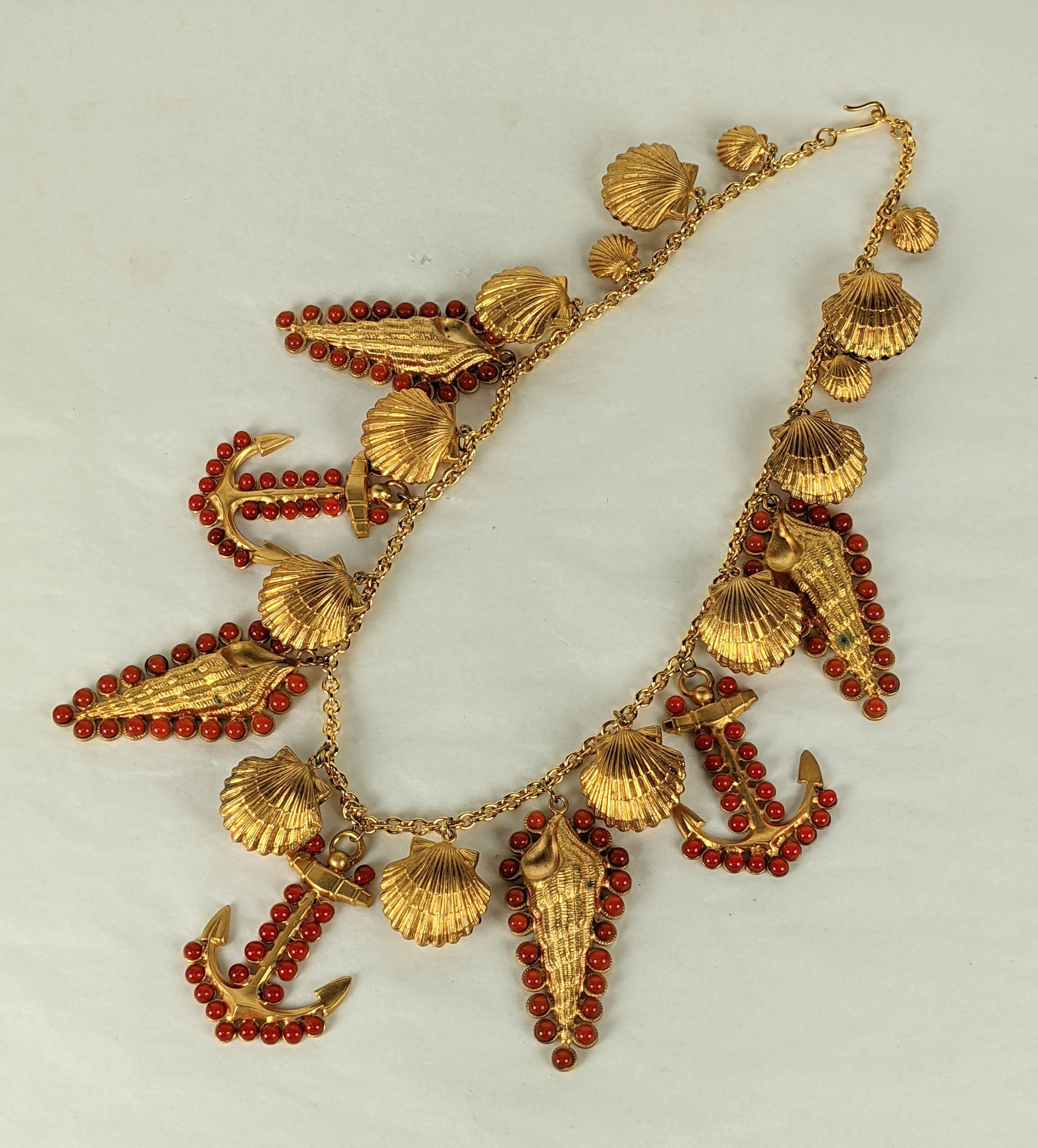 Artigiano Importante Collana Nautica Maison Gripoix per Yves Saint Laurent in vetro colato in vendita