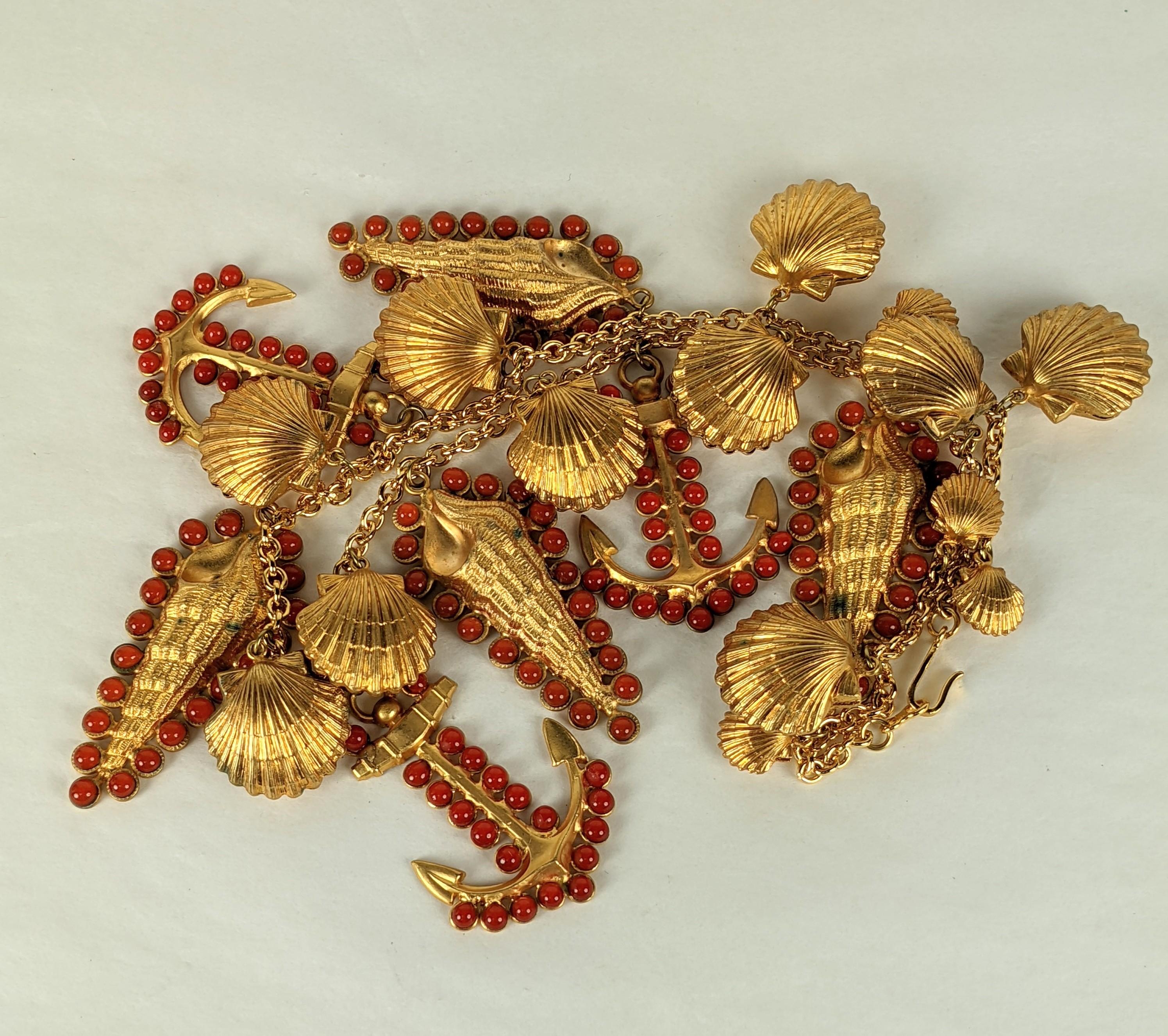 Importante Collana Nautica Maison Gripoix per Yves Saint Laurent in vetro colato In condizioni ottime in vendita a New York, NY