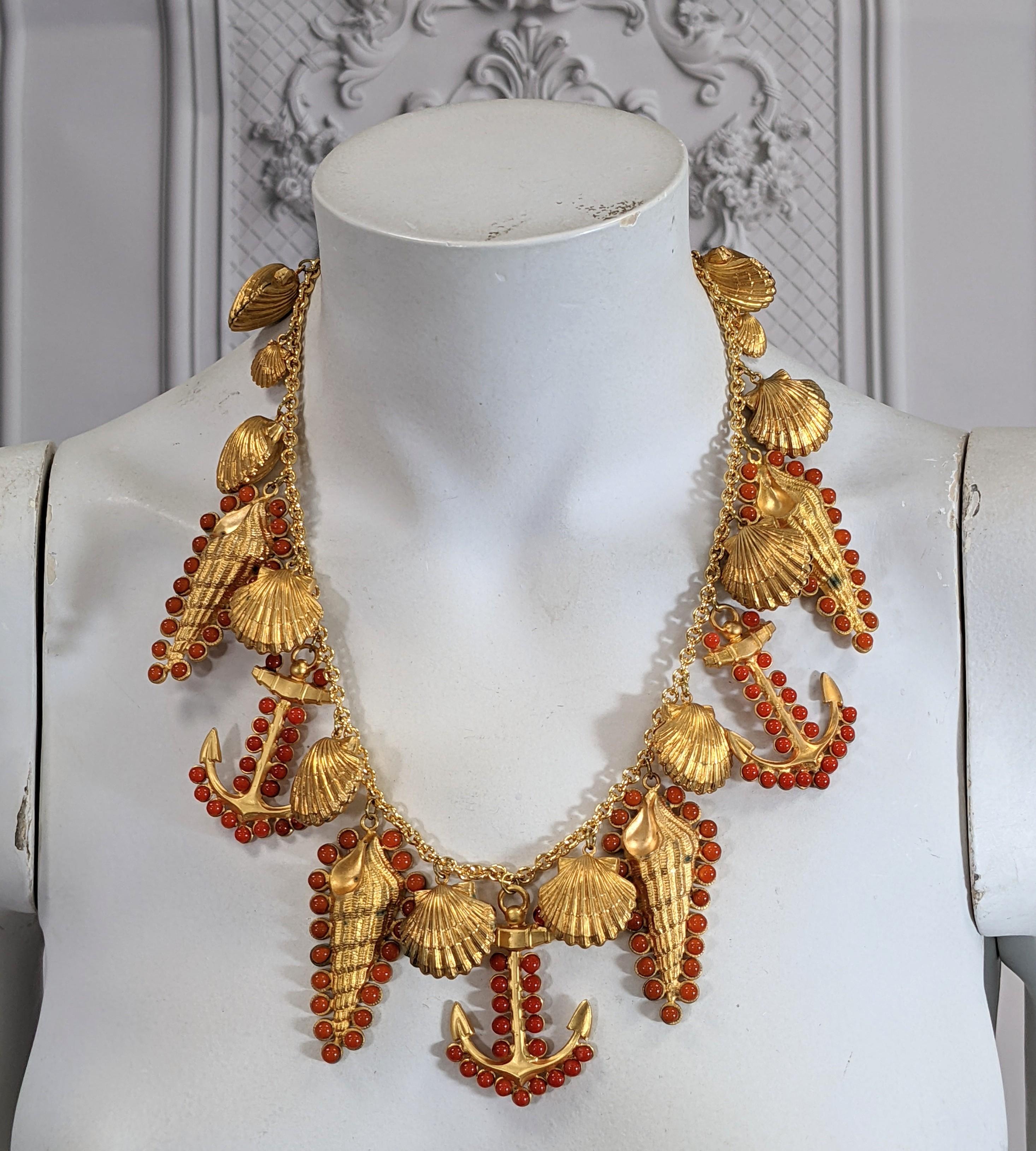 Importante Collana Nautica Maison Gripoix per Yves Saint Laurent in vetro colato in vendita 3