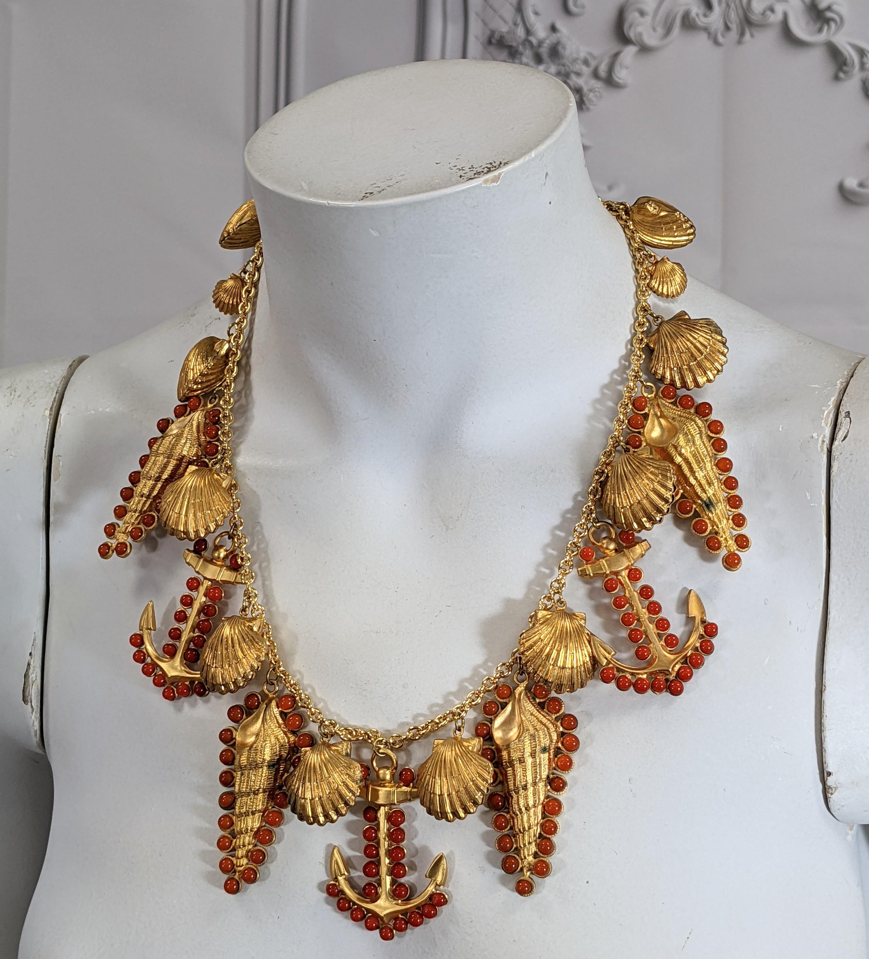 Importante Collana Nautica Maison Gripoix per Yves Saint Laurent in vetro colato in vendita 4