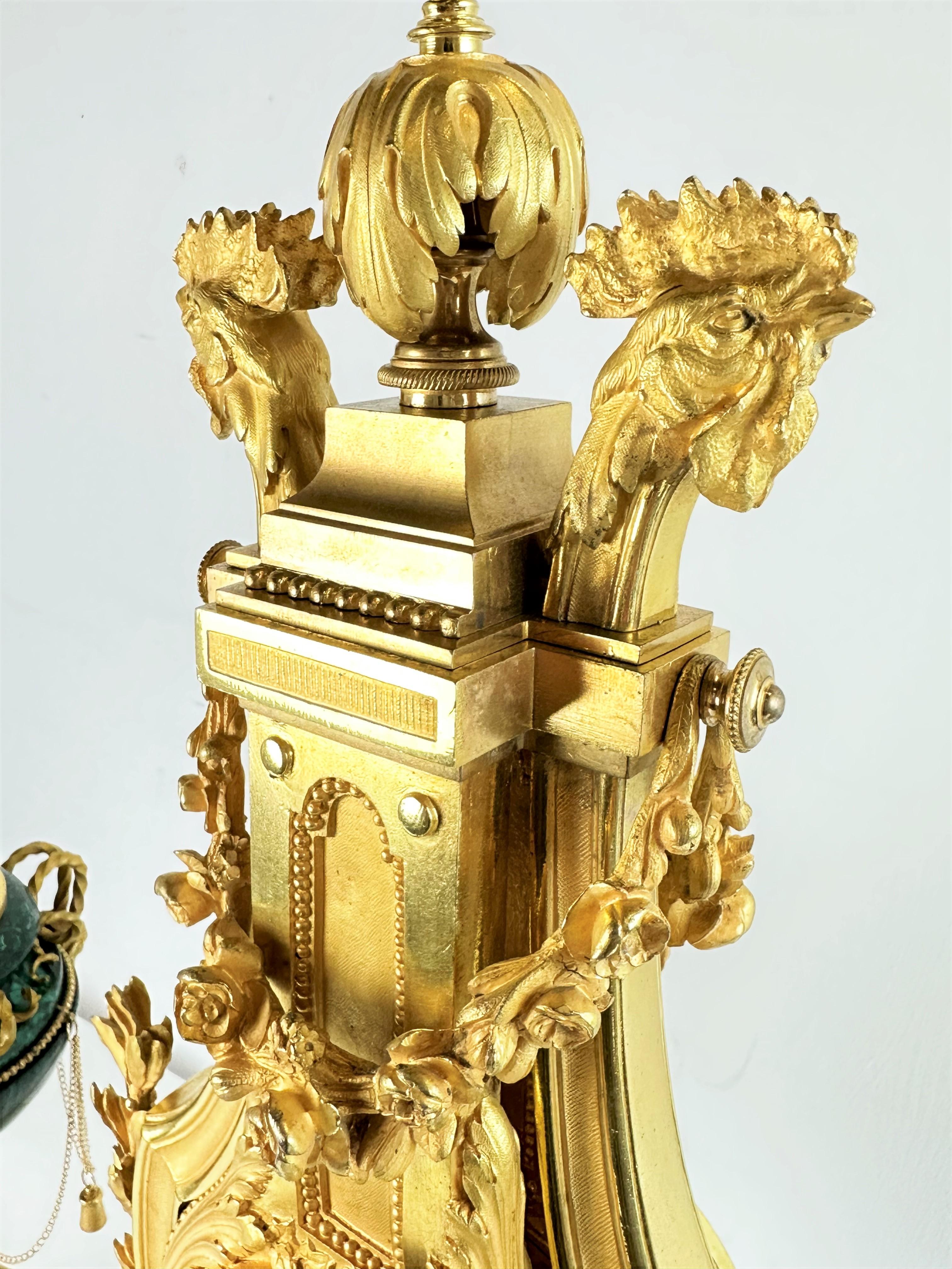 Important Malac Clockset Charpentier a Paris Louis XVI Style For Sale 4