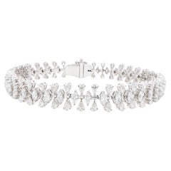 Importante pulsera de diamantes talla marquesa y pera 6,65 quilates Oro blanco de 18 quilates
