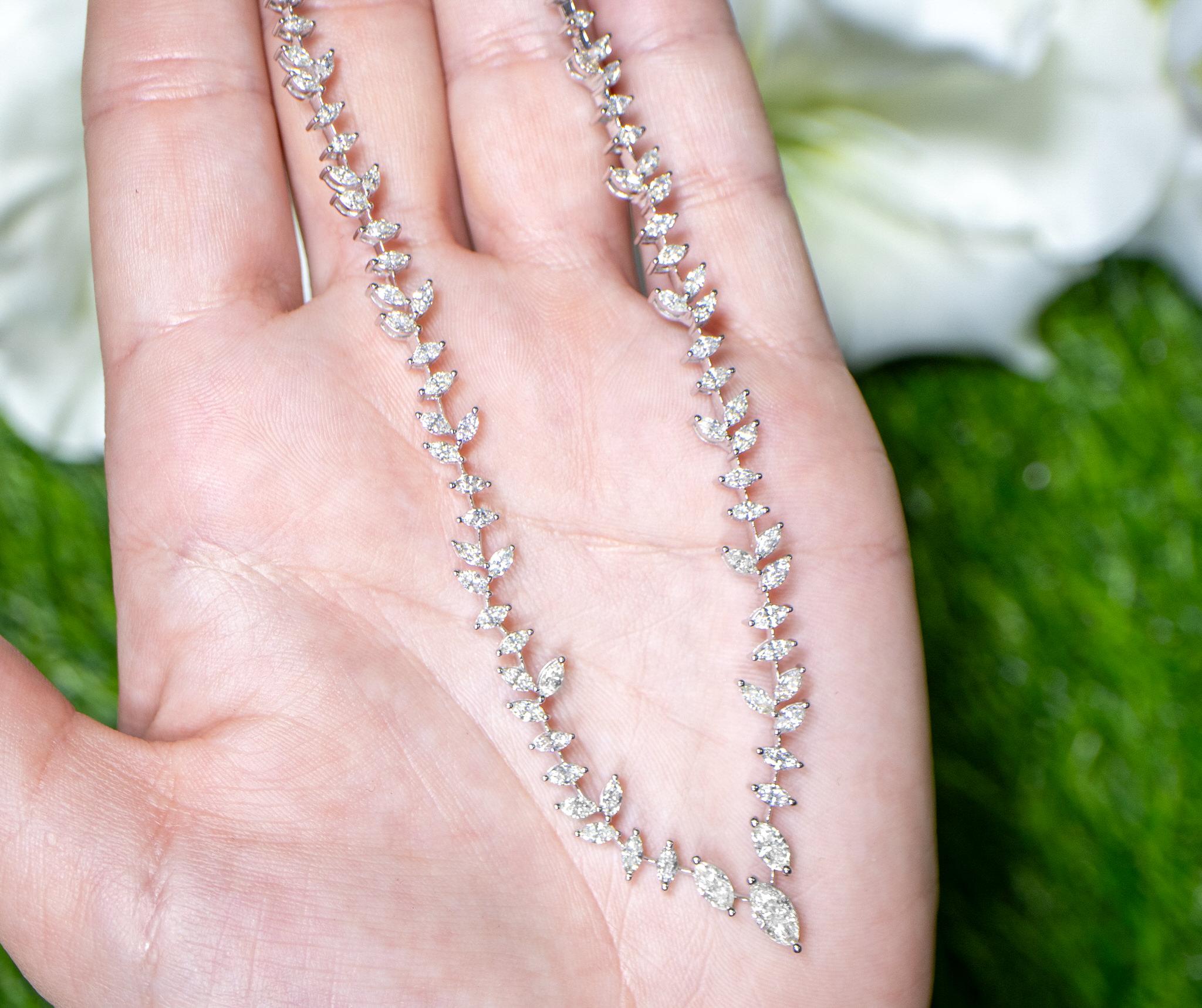 Wichtige Marquise-Diamant-Halskette 4,5 Karat 18K Weißgold für Damen oder Herren im Angebot