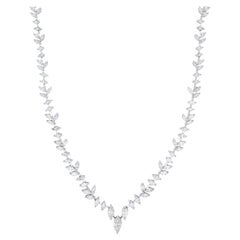 Important Marquise Diamond Necklace 4.5 Carats 18K White Gold