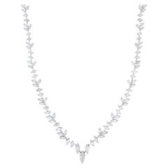 Important Marquise Diamond Necklace 4.5 Carats 18K White Gold