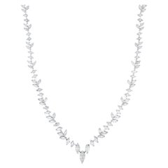 Wichtige Marquise-Diamant-Halskette 4,5 Karat 18K Weißgold
