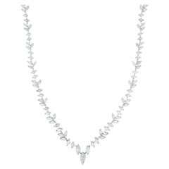 Wichtige Marquise-Diamant-Halskette 4,5 Karat 18K Weißgold
