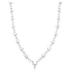 Wichtige Marquise-Diamant-Halskette 4,5 Karat 18K Weißgold
