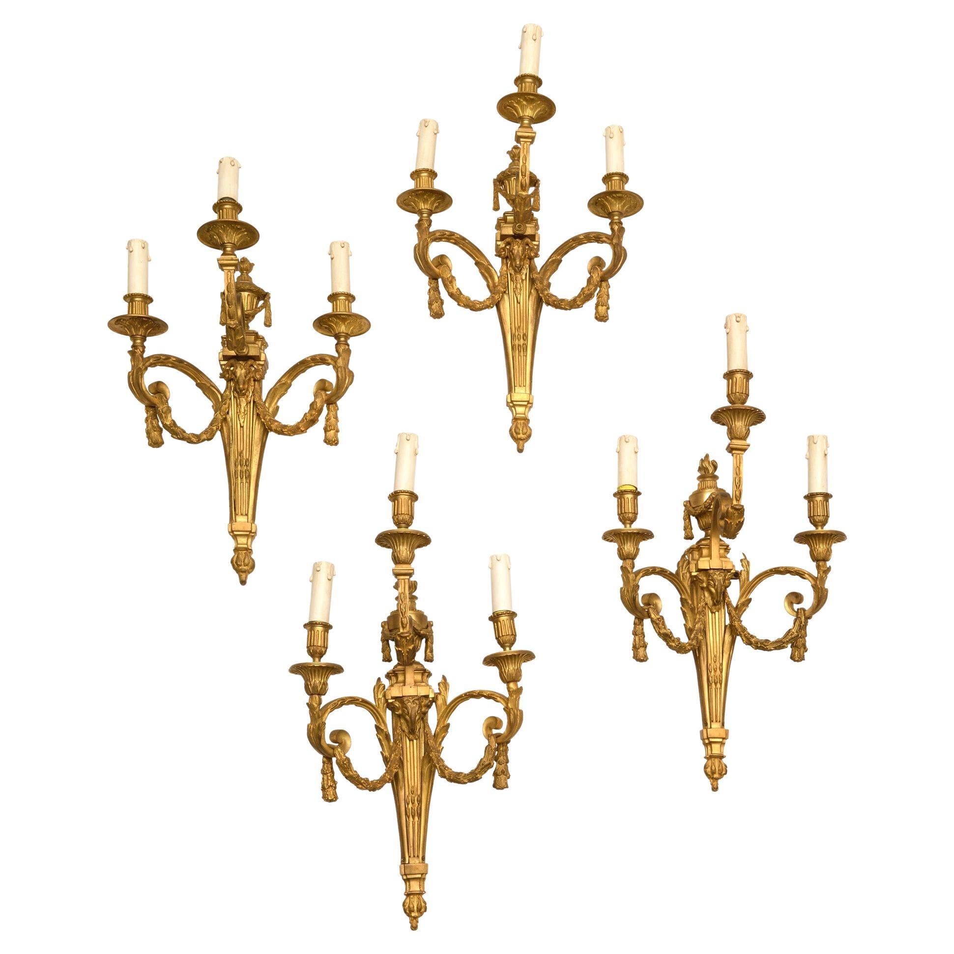 Important  match pair of four sconces louis XVI style