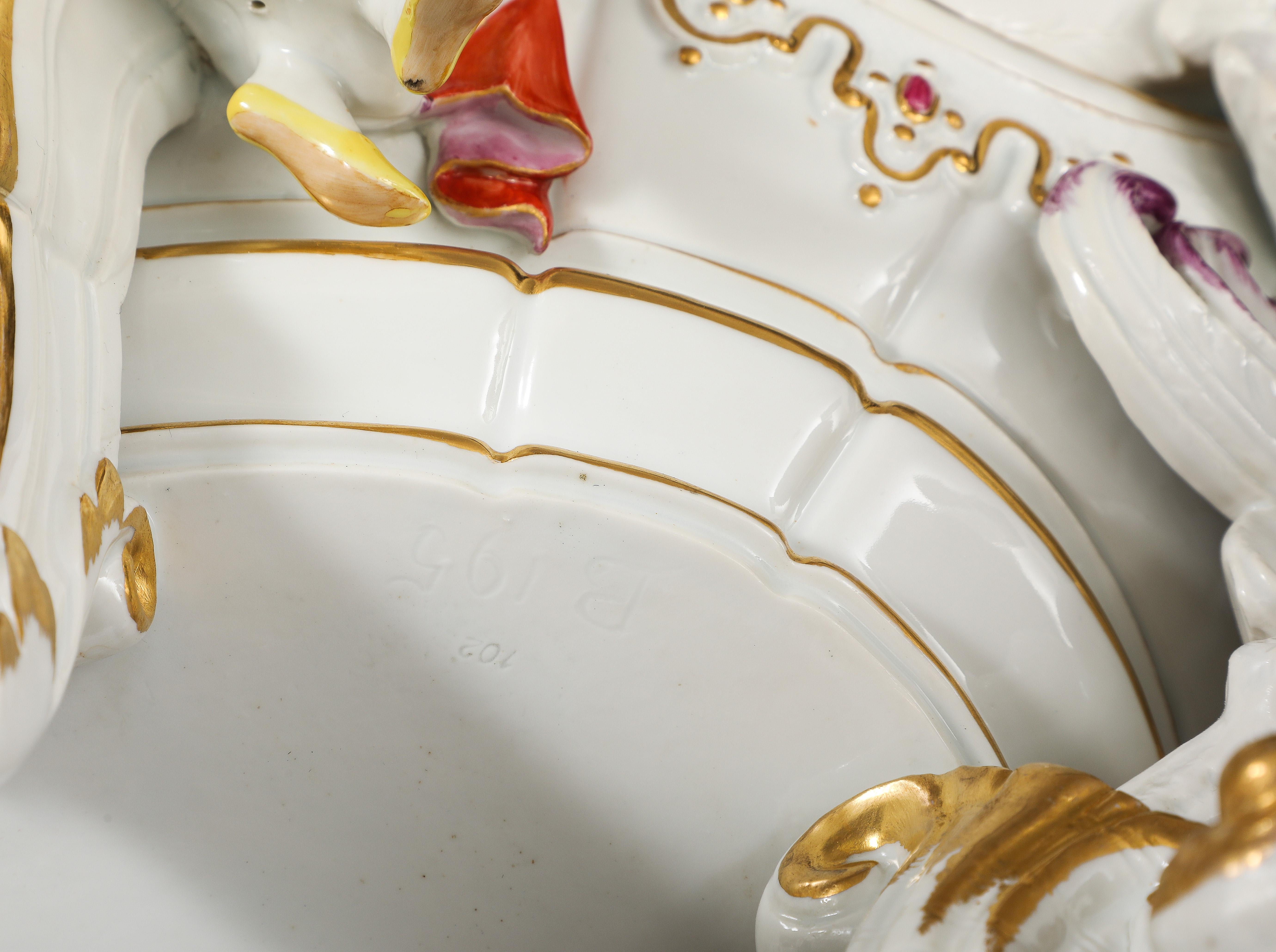Important centre de table Meissen Chinoiserie avec têtes de coq, par J.J. Kändler en vente 13