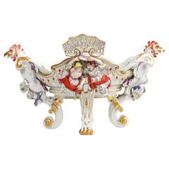 Important Meissen Chinoiserie Centerpiece w/ Rooster Heads, by J.J. Kändler
