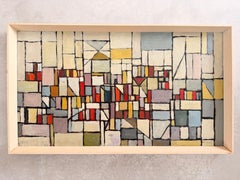 Important Mid-Century Abstract Composition, painting by Jo Rowland, France 1953