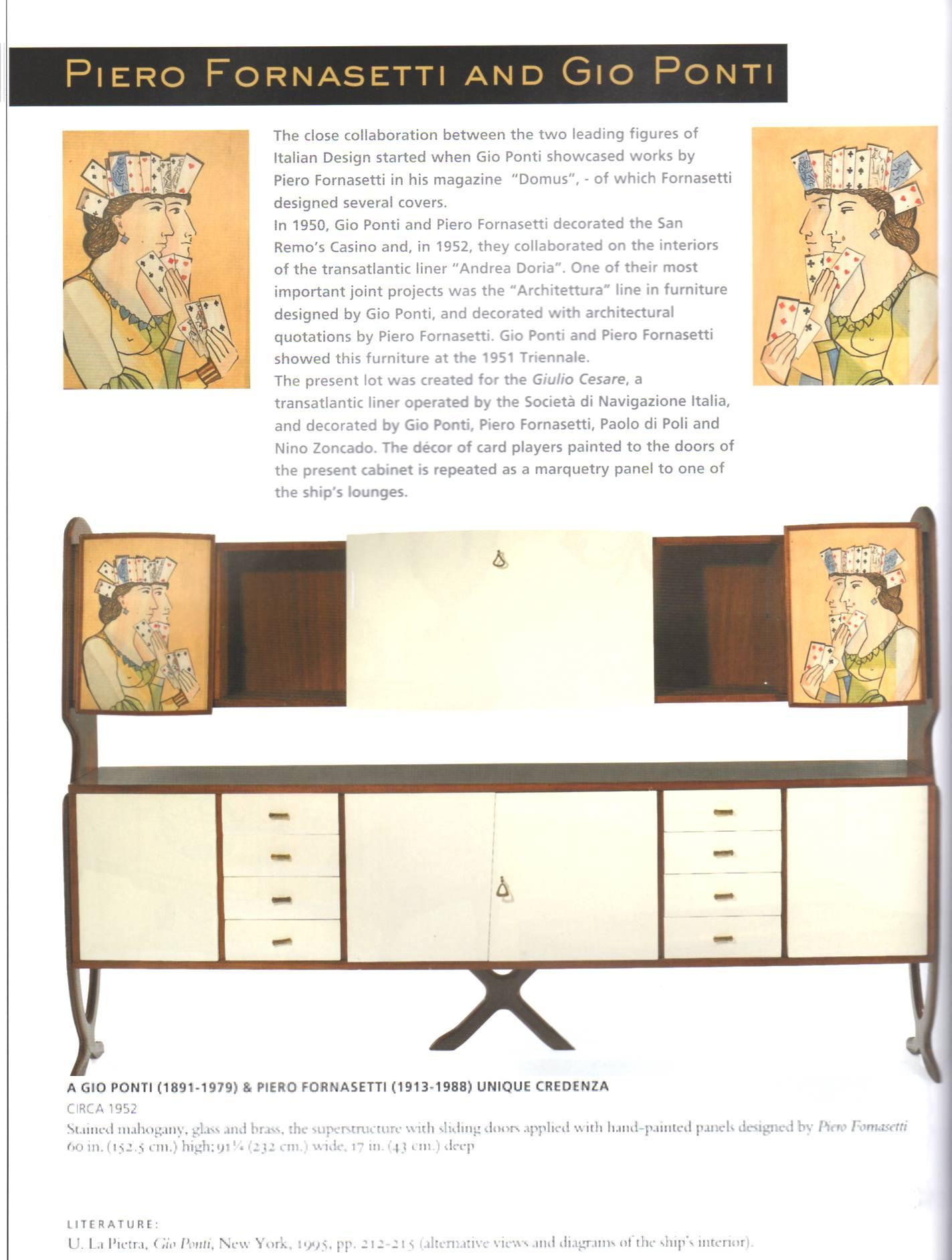 Gio Ponti Italian Post-War Rosewood & Mahogany Cabinet For Sale 7