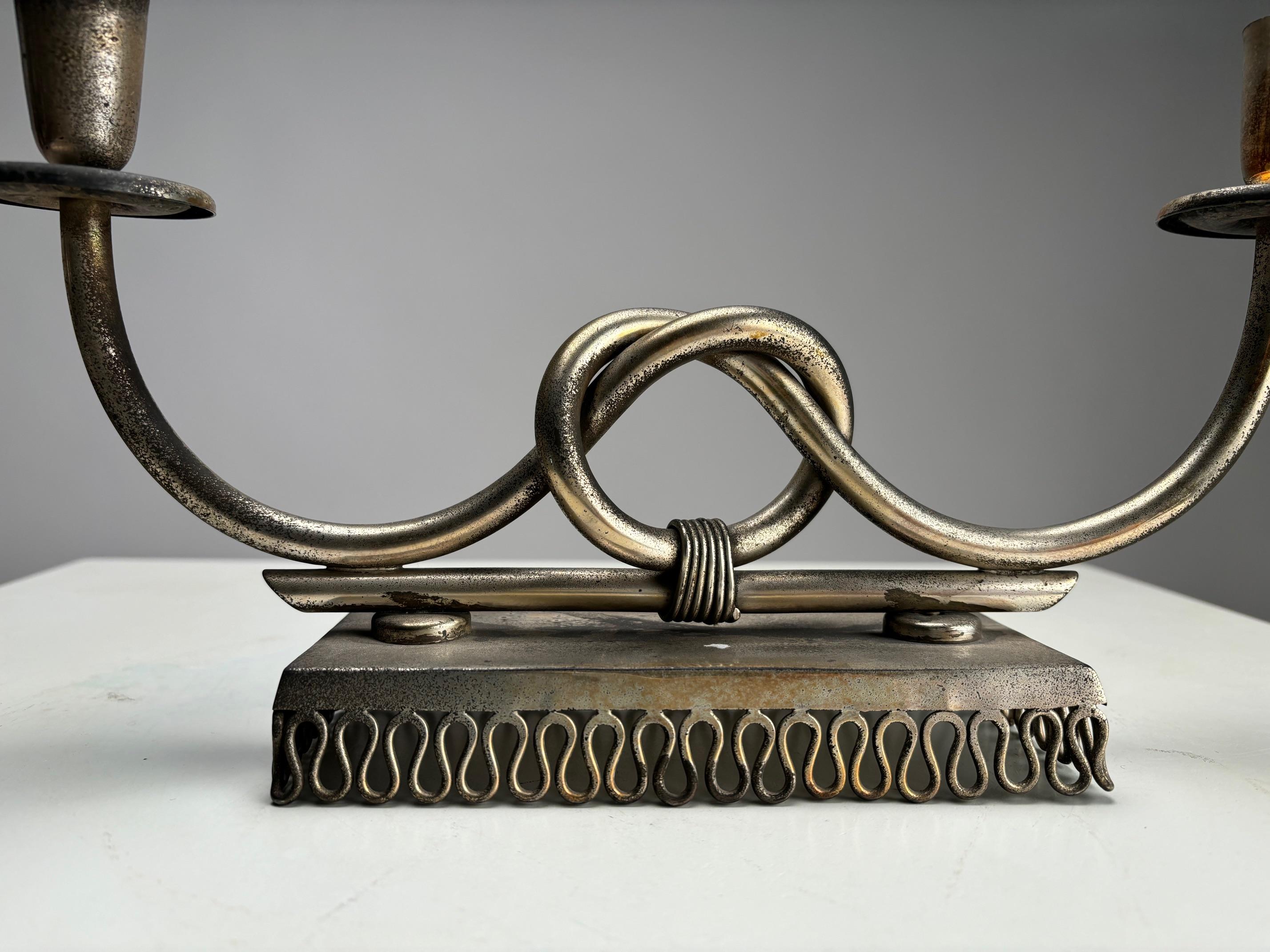Mid-Century moderno Importante canocchiale in metallo della metà del secolo, stile Gio Ponti, Italia anni '50 in vendita