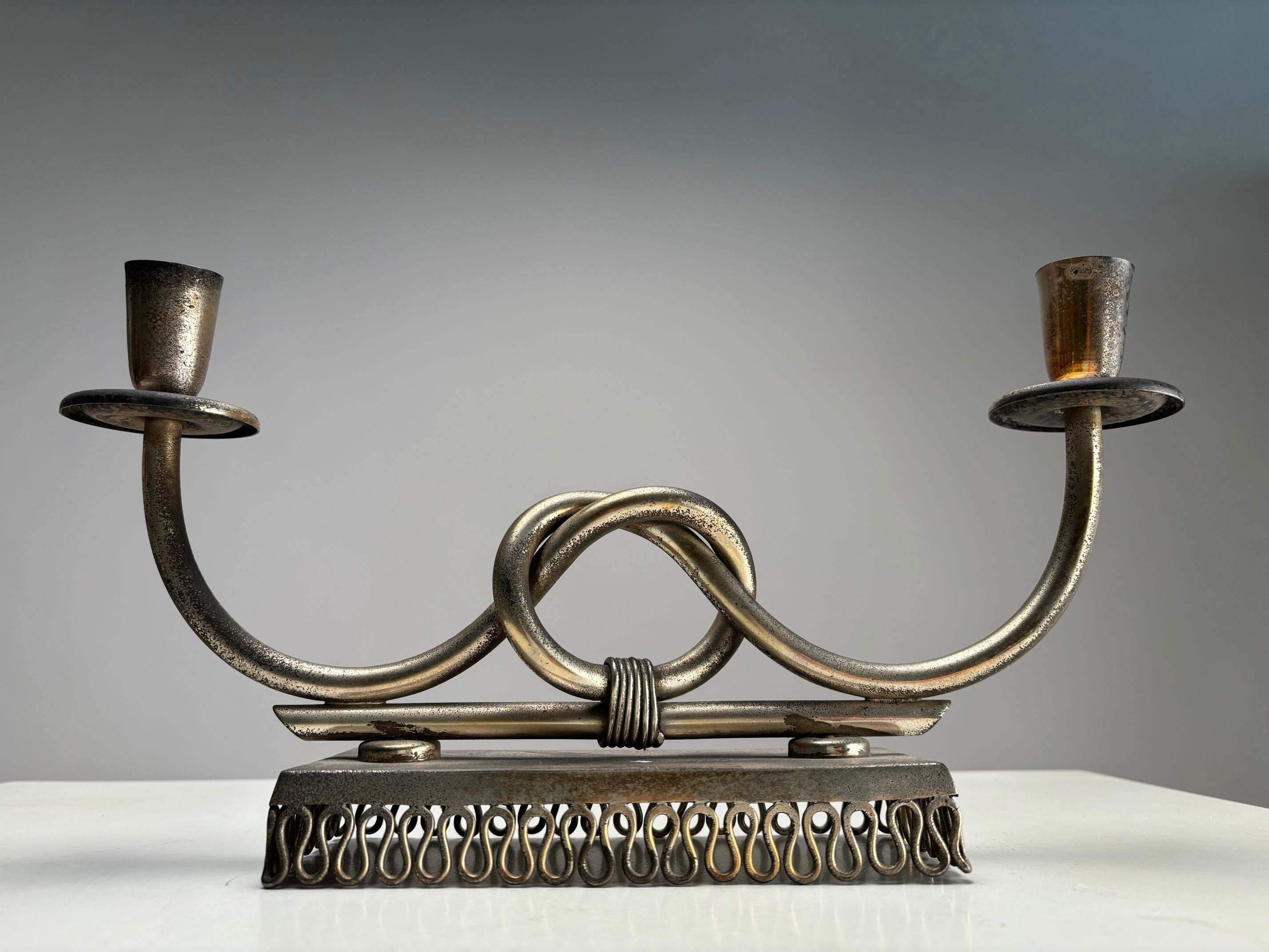 Metà XX secolo Importante canocchiale in metallo della metà del secolo, stile Gio Ponti, Italia anni '50 in vendita