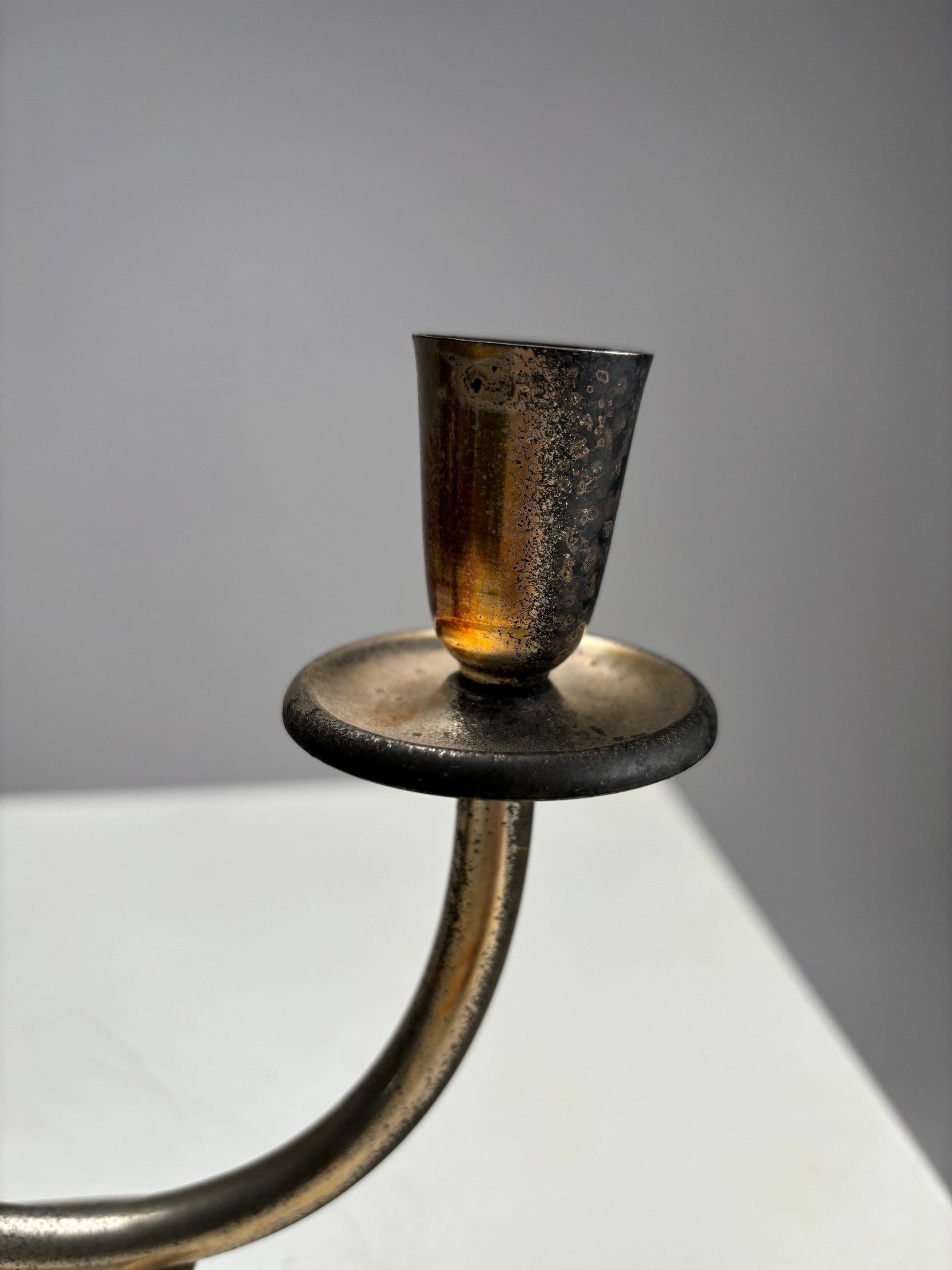 Metallo Importante canocchiale in metallo della metà del secolo, stile Gio Ponti, Italia anni '50 in vendita