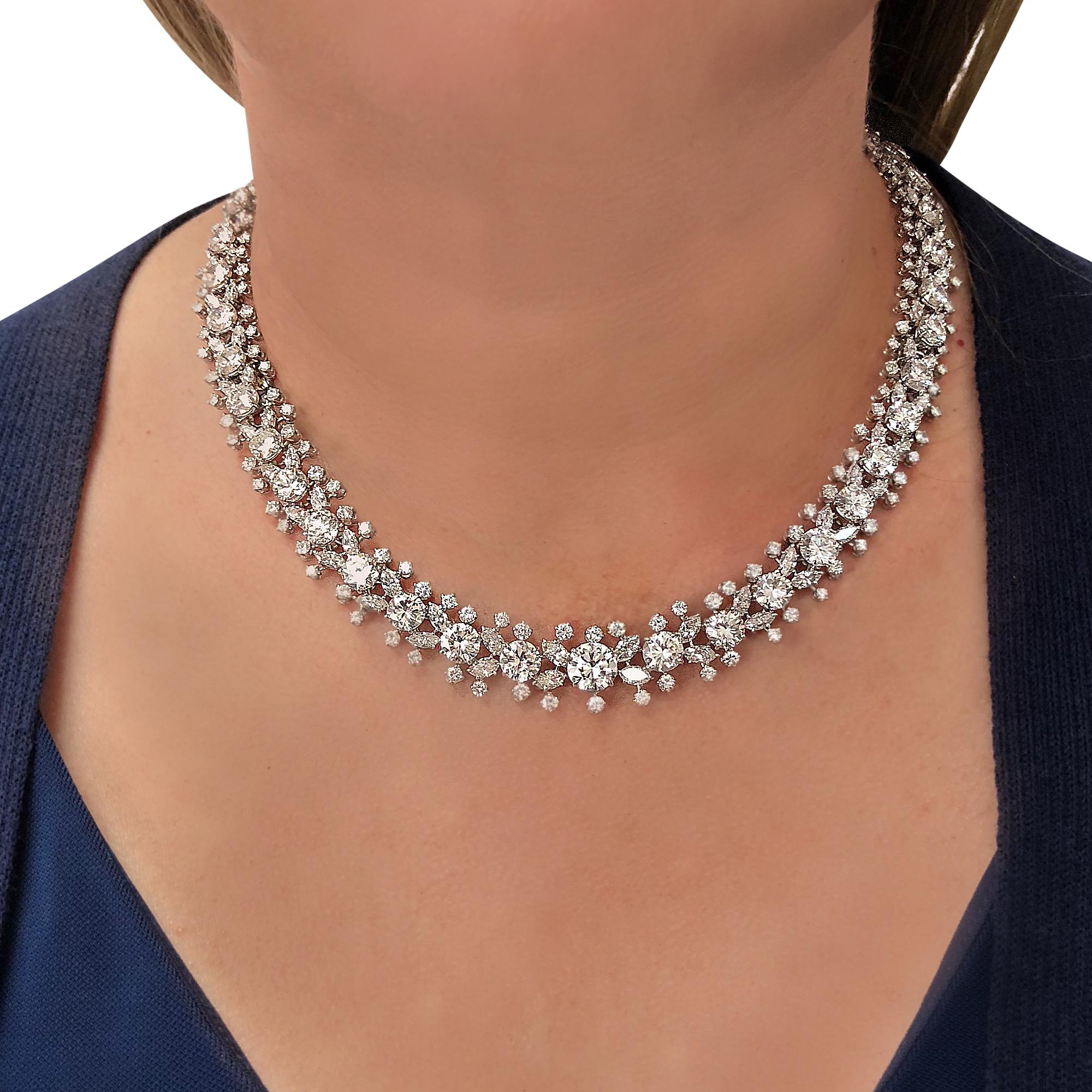 Modern Important Midcentury Harry Winston 52 Carat Diamond Necklace Bracelet Set