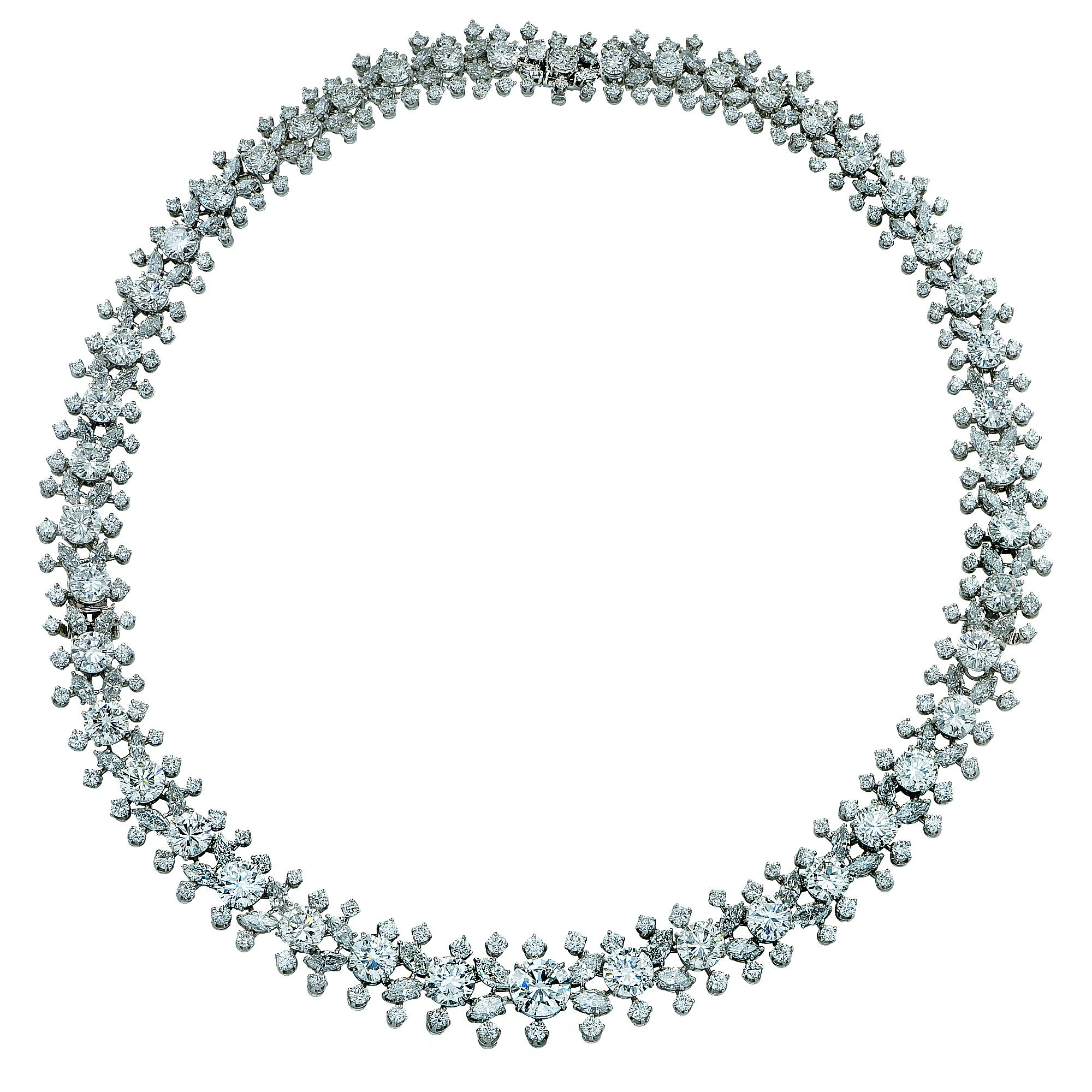 Important Midcentury Harry Winston 52 Carat Diamond Necklace Bracelet Set In Excellent Condition In Miami, FL