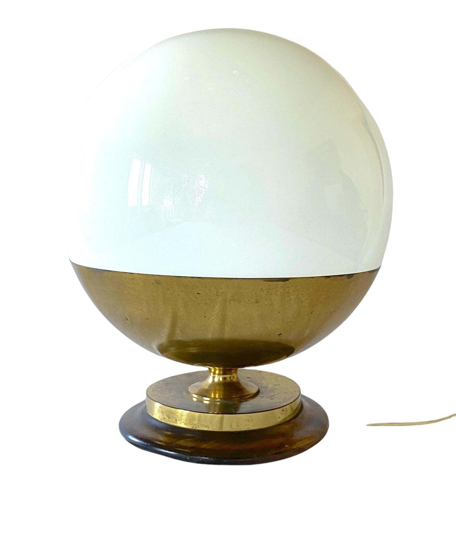 Important Midcentury Spherical Murano Glass Table Lamp, Mazzega, Italy, 1960s For Sale 7