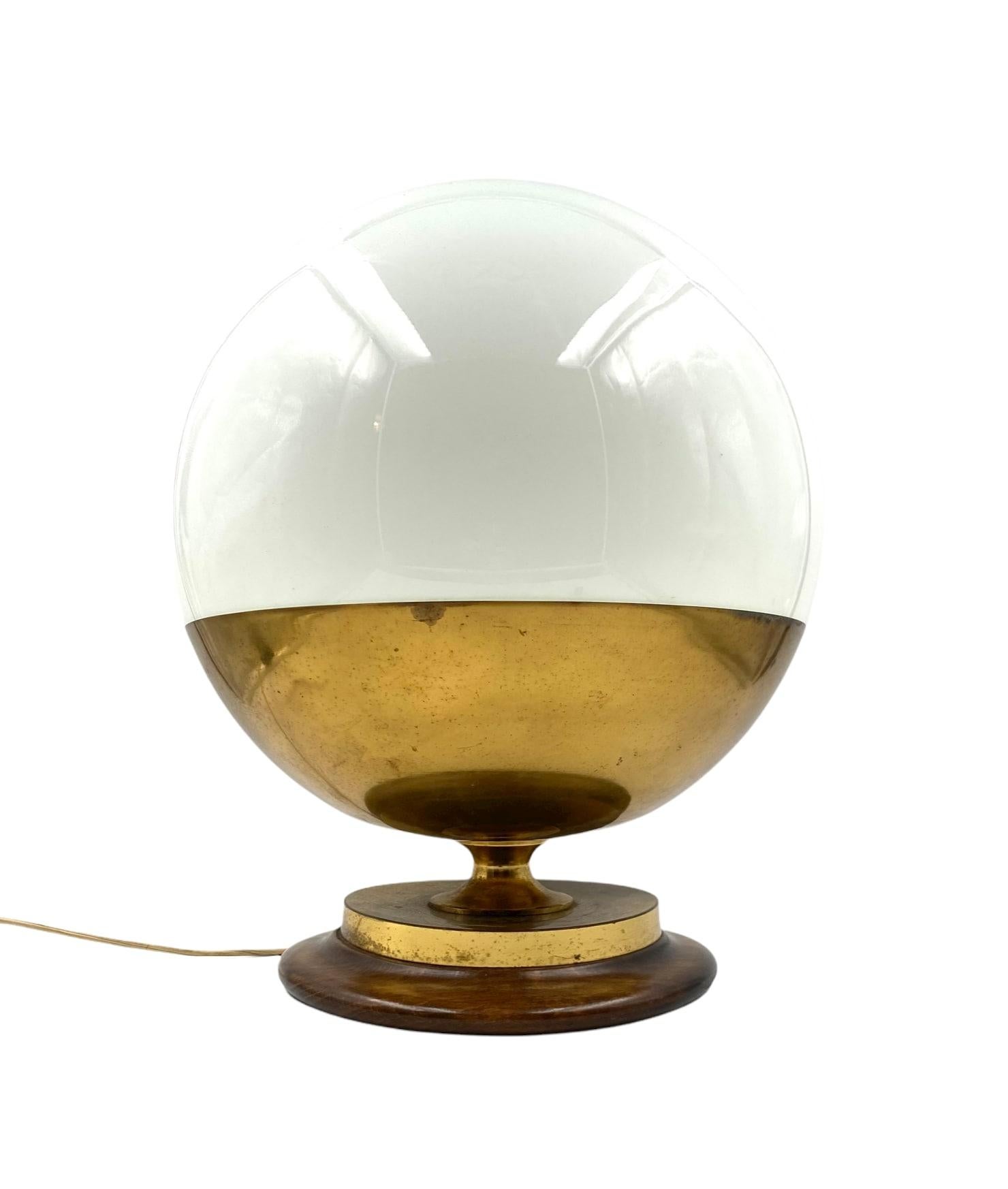 Important Midcentury Spherical Murano Glass Table Lamp, Mazzega, Italy, 1960s For Sale 9